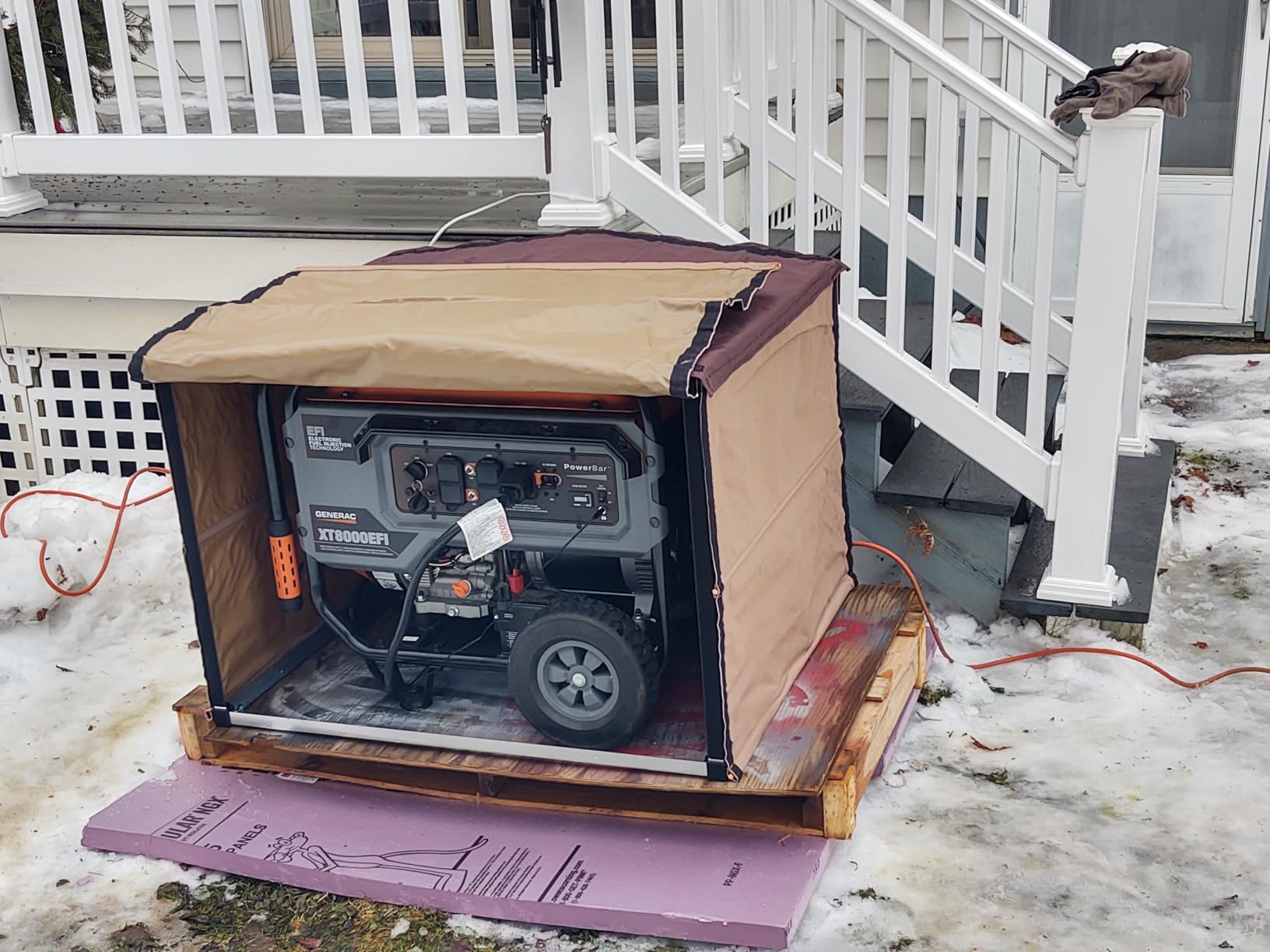 GENSHED Generator Shed - Combining Generator Covers While Running & Generator Covers for Outside Storage into one. A Compact Generator Running Cover & Enclosure Built On Steel Frame (GCL) - Customer Photo 1