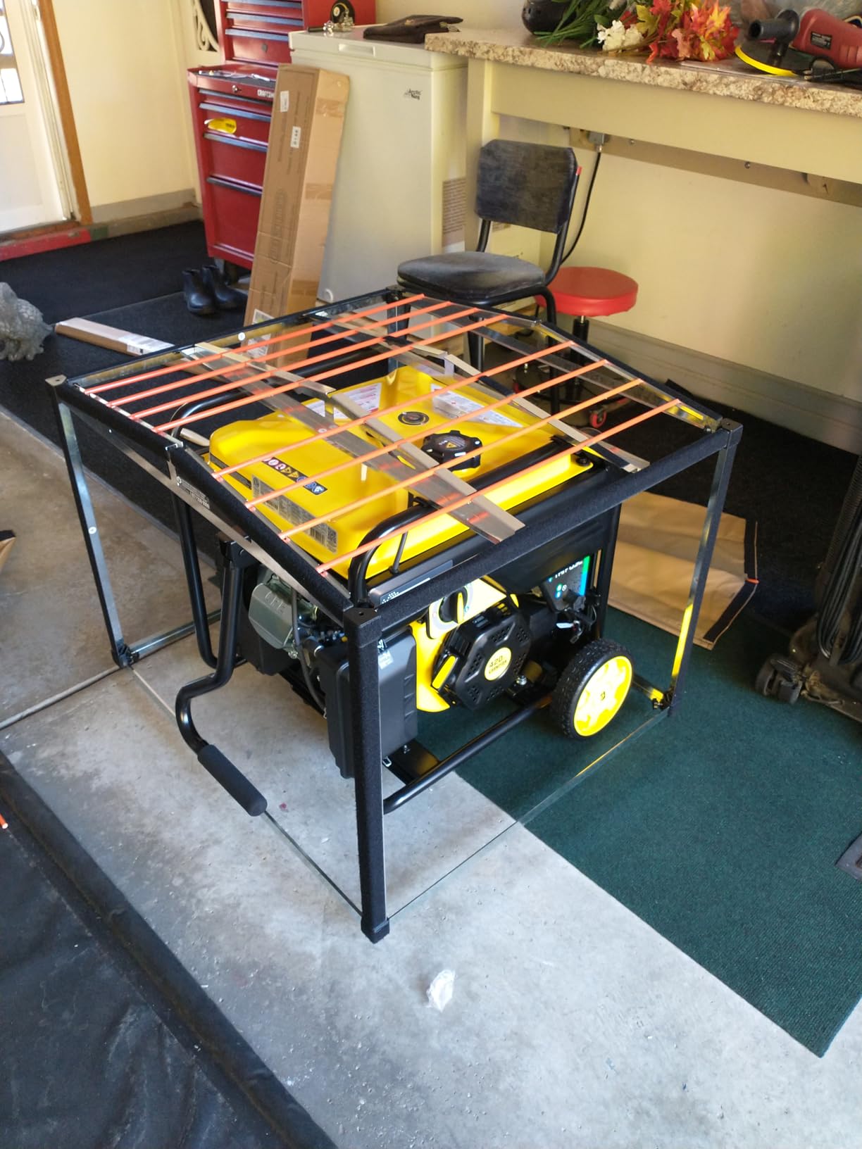 GENSHED Generator Shed - Combining Generator Covers While Running & Generator Covers for Outside Storage into one. A Compact Generator Running Cover & Enclosure Built On Steel Frame (GCL) - Customer Photo 2
