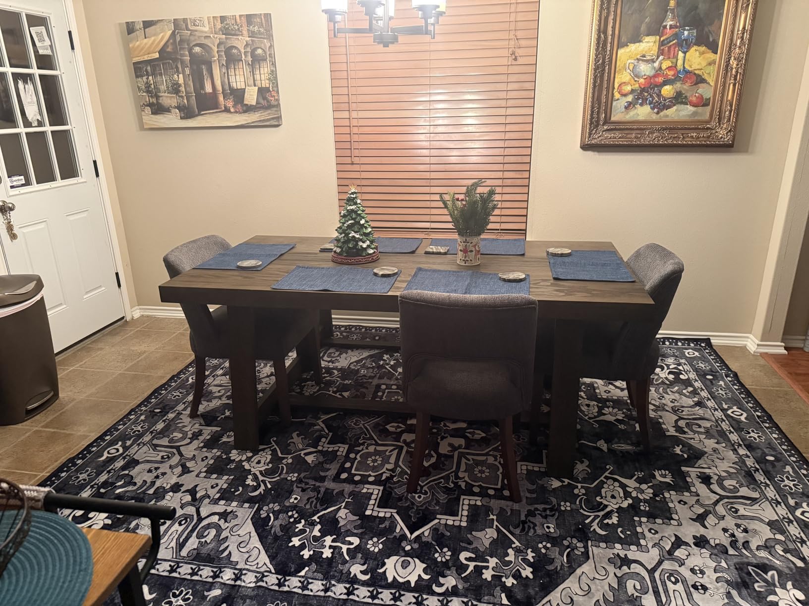 Plank+Beam 72 Inch Farmhouse Dining Table, Solid Wood Rustic Kitchen Table, Large Wooden Rectangular Dinner Table for Dining Room, Home Office, Living Room Furniture, Easy Assembly, Black Wirebrush Customer Review Plank+Beam 72 Inch Farmhouse Dining Table, Solid Wood Rustic Kitchen Table, Large Wooden Rectangular Dinner Table for Dining Room, Home Office, Living Room Furniture, Easy Assembly, Black Wirebrush - Customer Photo 2
