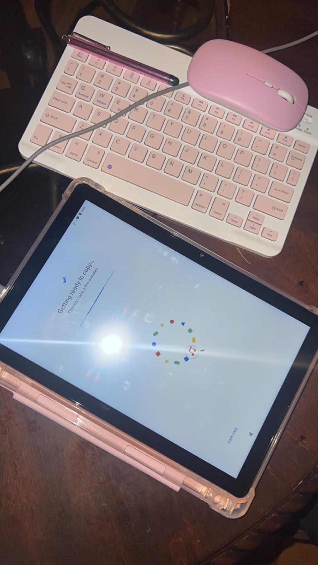 Android 15 Tablet 10 Inch, 20GB RAM+128GB ROM/ 2TB Expandable, 2.0GHz Quad-core Processor, 1280*800 HD Screen, 5G WiFi6 BT 5.0, 2 in 1 Tablets with Keyboard Case Mouse Stylus, Widevine L1 Blue - Customer Photo 2