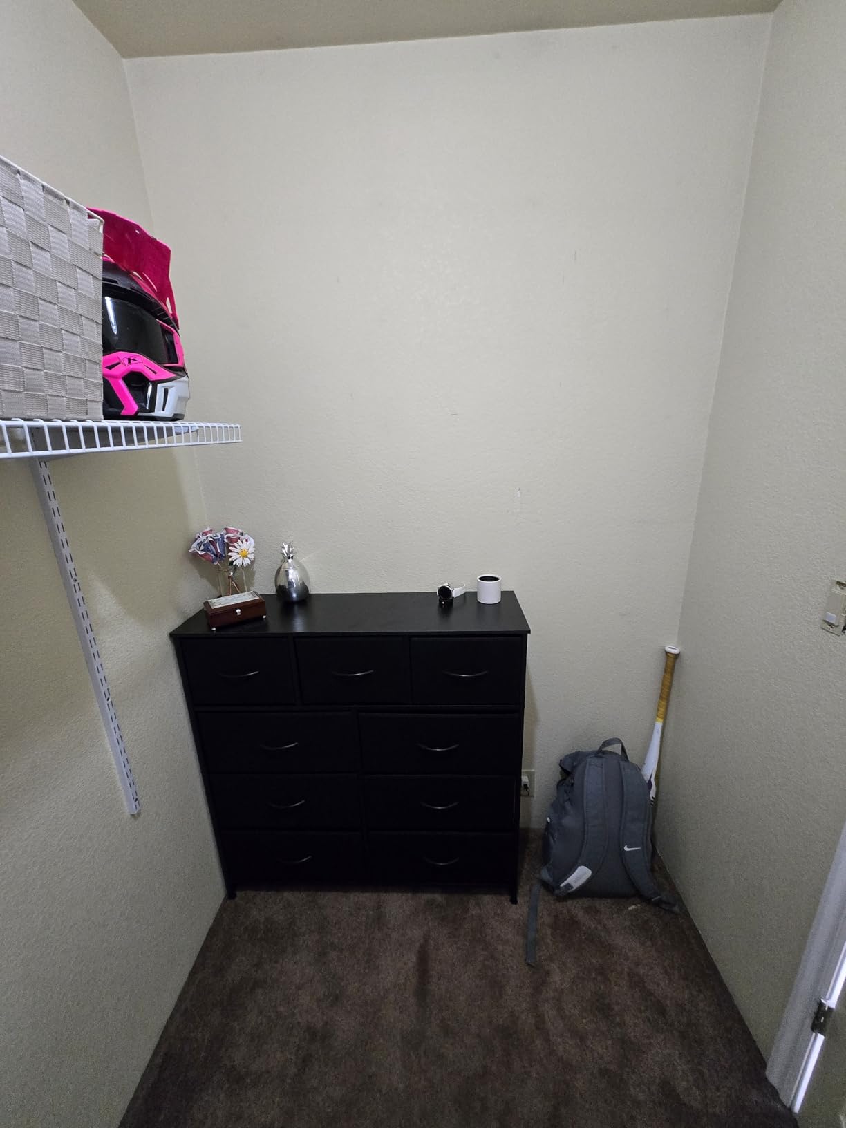 DUMOS Dresser for Bedroom, Storage Organizer with 9 Drawers, Chest of Drawers with Fabric Bins, Sturdy Metal Frame, Wood Tabletop for Guest Room, Closet, Entryway, Black - Customer Photo 2