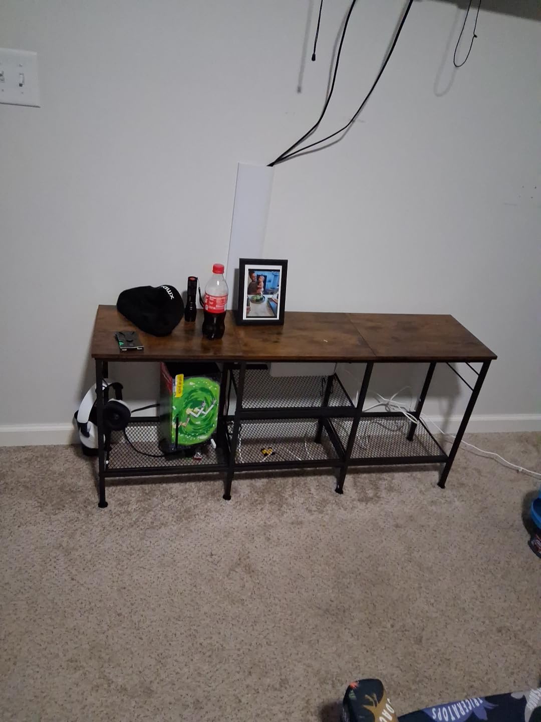 Furologee TV Stand for TVs up to 55 Inch, Entertainment Center with Open Storage Shelves, Media Console Table with Soundbar Shelf for Living Room, Bedroom, Rustic Brown customer photo 1