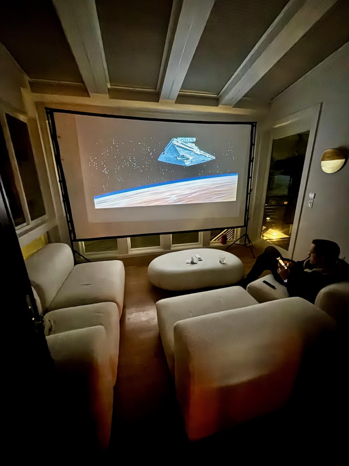 Nebula Mars 3 Air GTV Projector - Netflix Officially Licensed, 400 ANSI-Lumen Brightness, Native 1080P, Dolby Digital Sound, 150-Inch Picture, Built-In Battery for 2.5 Hours of Playtime Anywhere customer photo 2