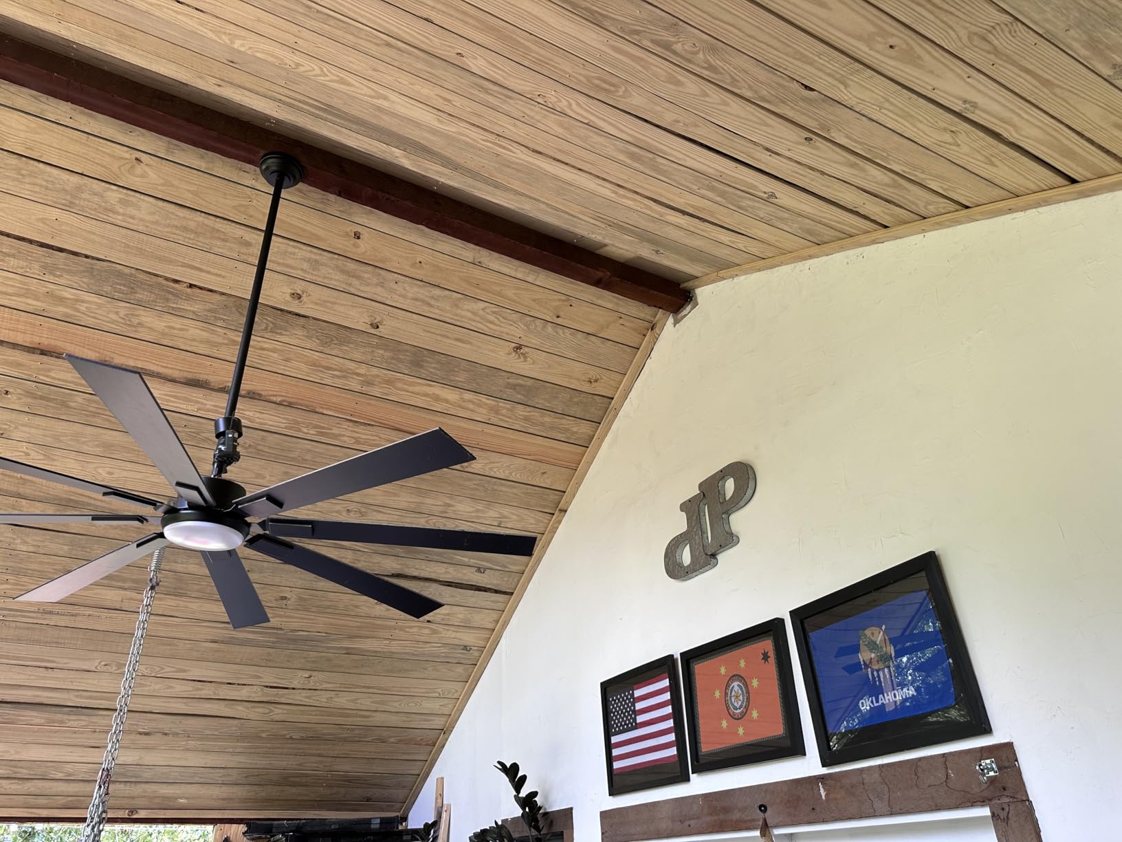 ZMISHIBO 72 inch Large Ceiling Fans with Lights and Remote, Indoor/Outdoor Black Modern Ceiling Fan for Kitchen Living Room Patio, 6 Speed Reversible Quiet DC Motor, 3 CCT, Dual Finish 8 Blades customer photo 1