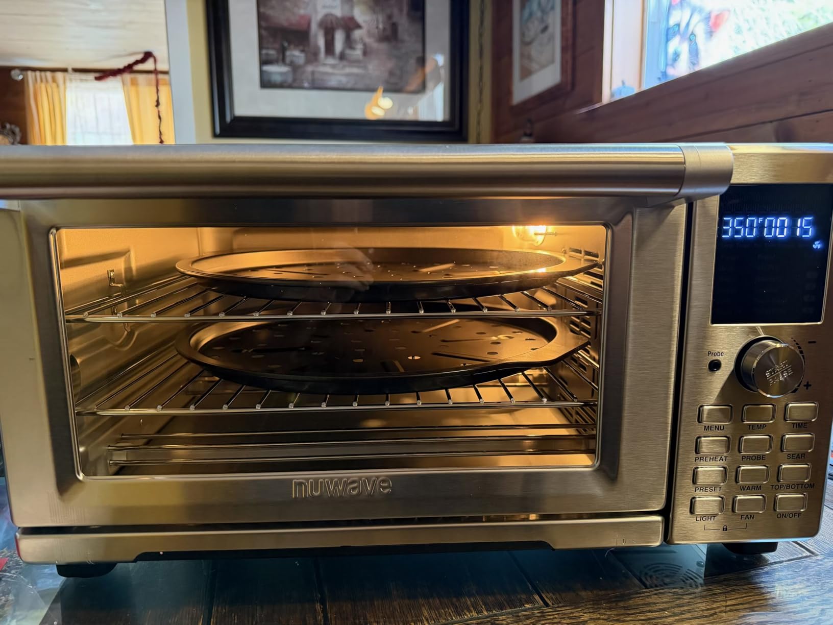 Nuwave Bravo XL Pro Air Fryer Toaster Oven, Improved 100% Super Convection, Quicker & Crispier Results, 100 Presets, Multi-Layer Even Cooking, 50-500F, Smart Probe, PFAS Free, 30QT, Stainless Steel - Customer Photo 1