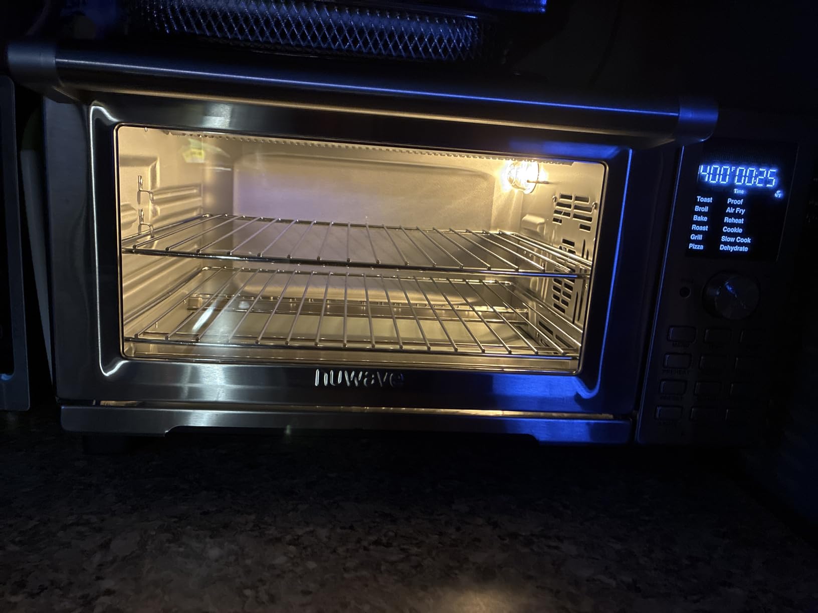 Nuwave Bravo XL Pro Air Fryer Toaster Oven, Improved 100% Super Convection, Quicker & Crispier Results, 100 Presets, Multi-Layer Even Cooking, 50-500F, Smart Probe, PFAS Free, 30QT, Stainless Steel - Customer Photo 2