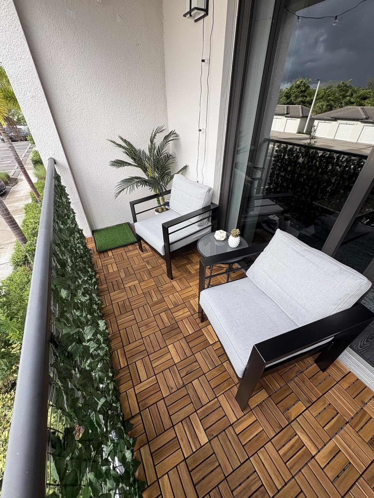 Solaste Aluminum Patio Loveseat, Metal Patio Sofa with Water-Resistant Cushion, Weather-Resistant Modern Outdoor Loveseat, Black Frame Grey Cushion Customer Review Solaste Aluminum Patio Loveseat, Metal Patio Sofa with Water-Resistant Cushion, Weather-Resistant Modern Outdoor Loveseat, Black Frame Grey Cushion - Customer Photo 1