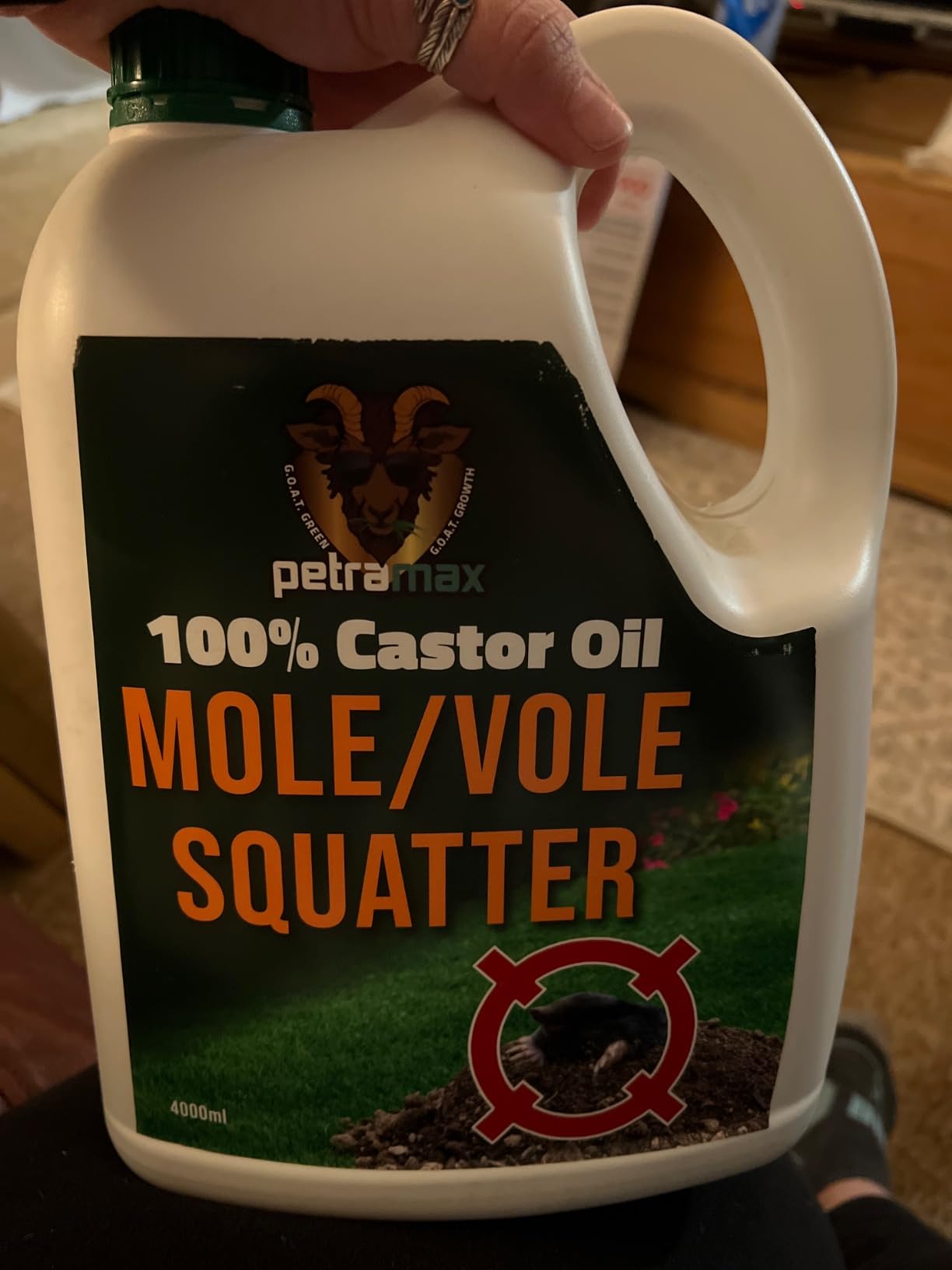PetraMax Castor Oil Mole Repellent for Lawns - Best Anti Mole and Vole Repellent of Outdoor Space - How to Get Rid of Moles in My Yard, Garden Or Lawn, Safe and Effective Vole Deterrent (33.8 fl oz) - Customer Photo 1