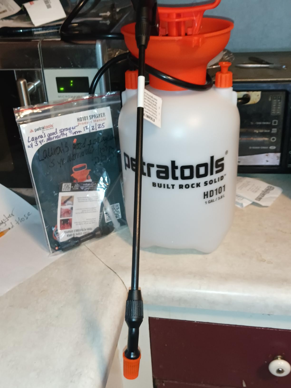 Petratools 1 Gallon Pump Sprayer - HD101 Garden Sprayer for Weeds, Lawn Care & Pesticides - 52