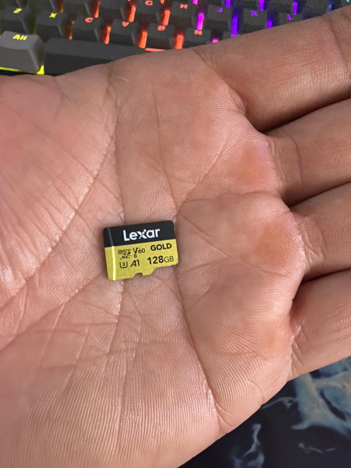 Lexar 256GB Professional Gold Micro SD Card, UHS-II, C10, U3, V60, A1, Full HD, 4K, Up to 280/180 MB/s microSDXC Memory Card, for Drones, Action Cameras, Portable Gaming Devices (LMSGOLD256G-BNNNG) - Customer Photo 2