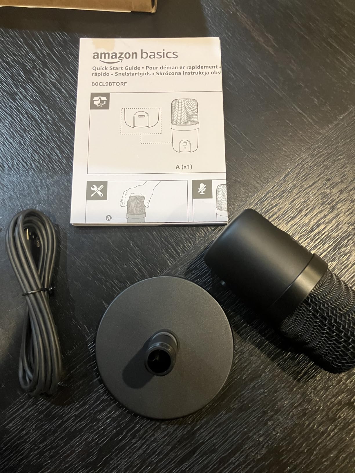 Amazon Basics USB Condenser Microphone for Streaming, Recording, and Podcasting on PC, Plug and Play, Cardioid Pickup, Adjustable Stand with 360° Rotation, 5.8 x 3.4 inches, Black Customer Review Amazon Basics USB Condenser Microphone for Streaming, Recording, and Podcasting on PC, Plug and Play, Cardioid Pickup, Adjustable Stand with 360° Rotation, 5.8 x 3.4 inches, Black - Customer Photo 2