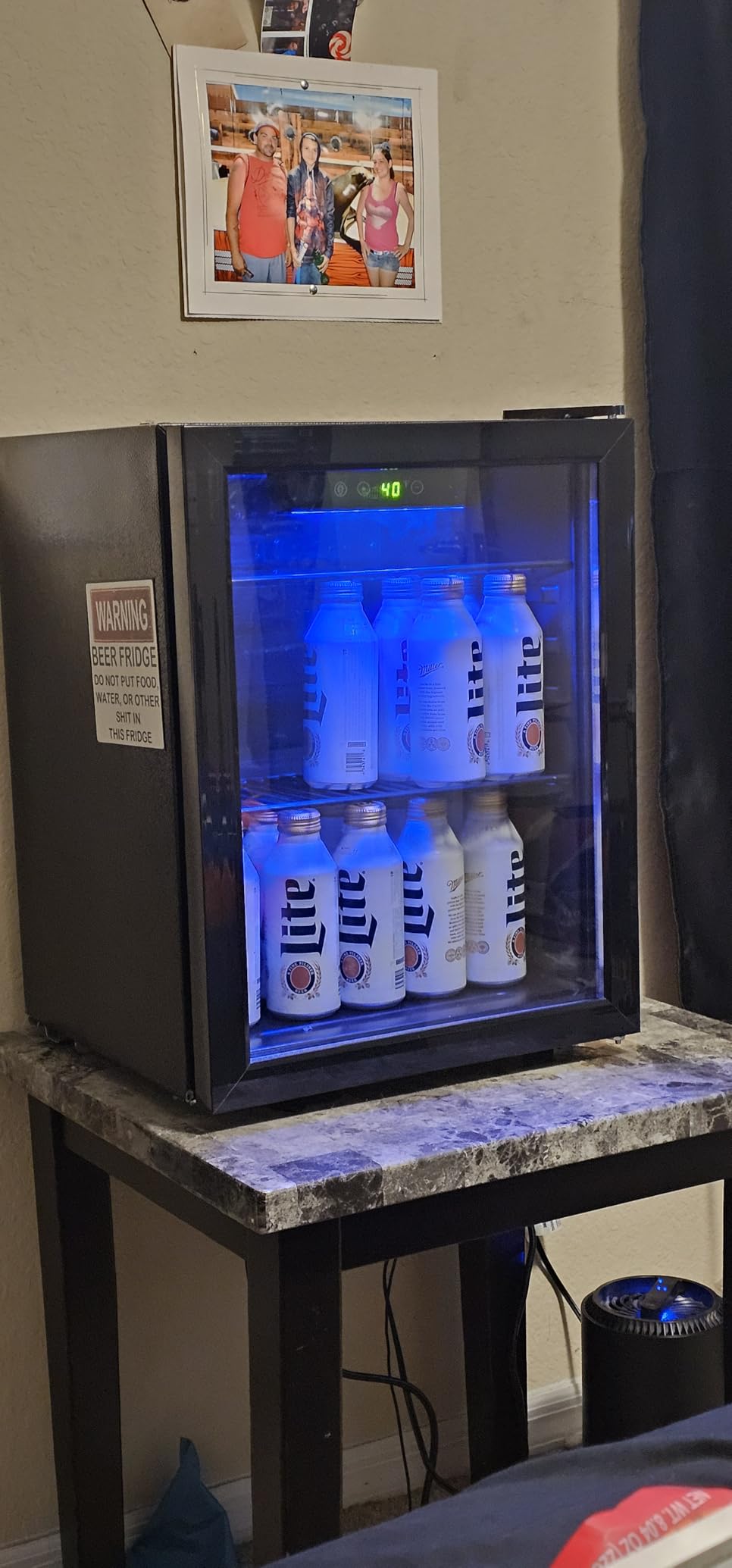 Icyglee Beverage Refrigerator Cooler, 126 Can Mini Fridge with Glass Door for Wine, Soda Beer, Beverage Cooler for Home, Bar, Office with Adjustable Removable Shelves, Black customer photo 2