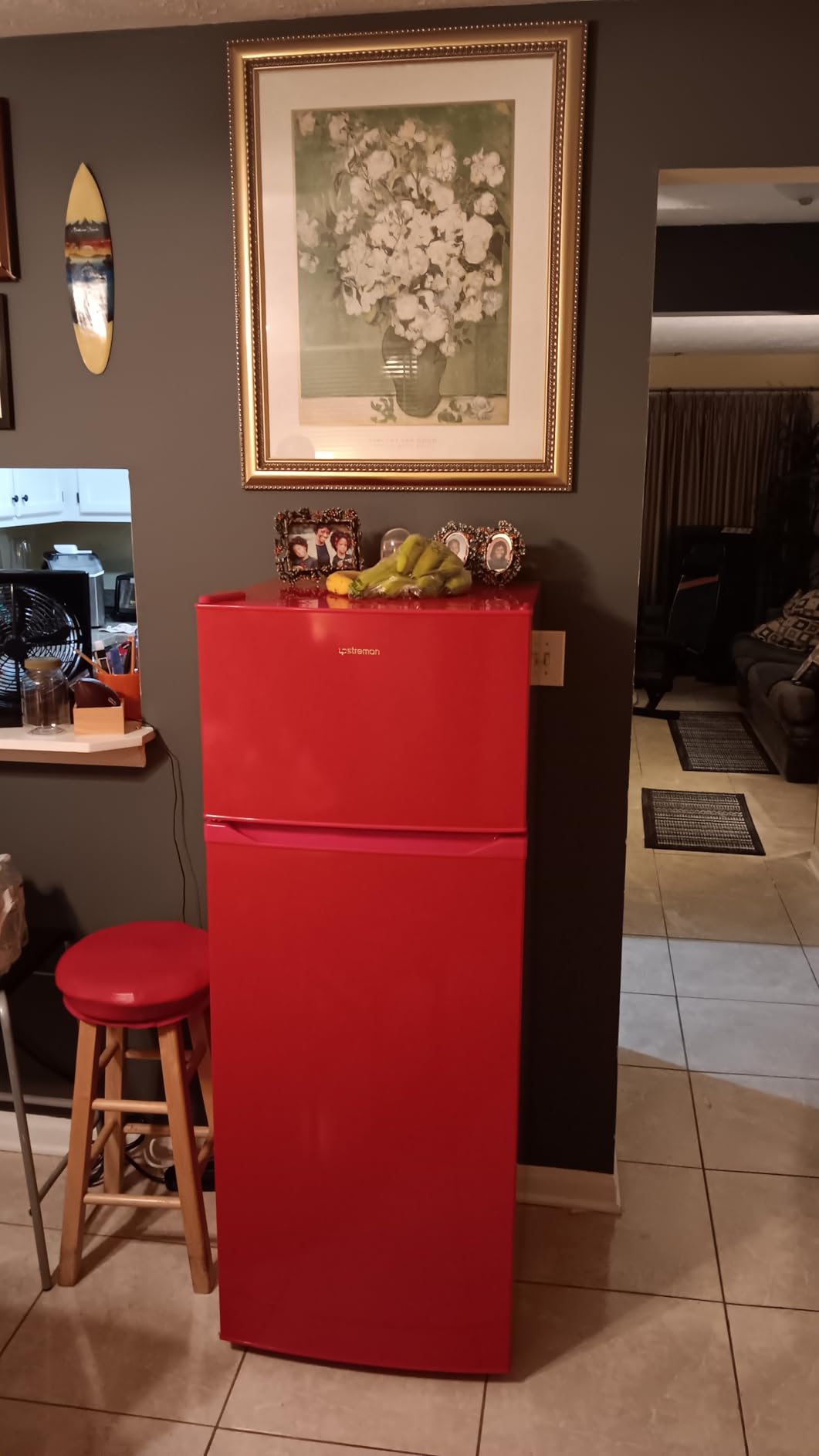 Upstreman 7.7 Cu.Ft. Refrigerator with Freezer, Double Door Fridge, Adjustable Thermostat, Large Capacity, Reversible Door Swing, Refrigerator for Apartment, Office, Dorm, Black - Customer Photo 1