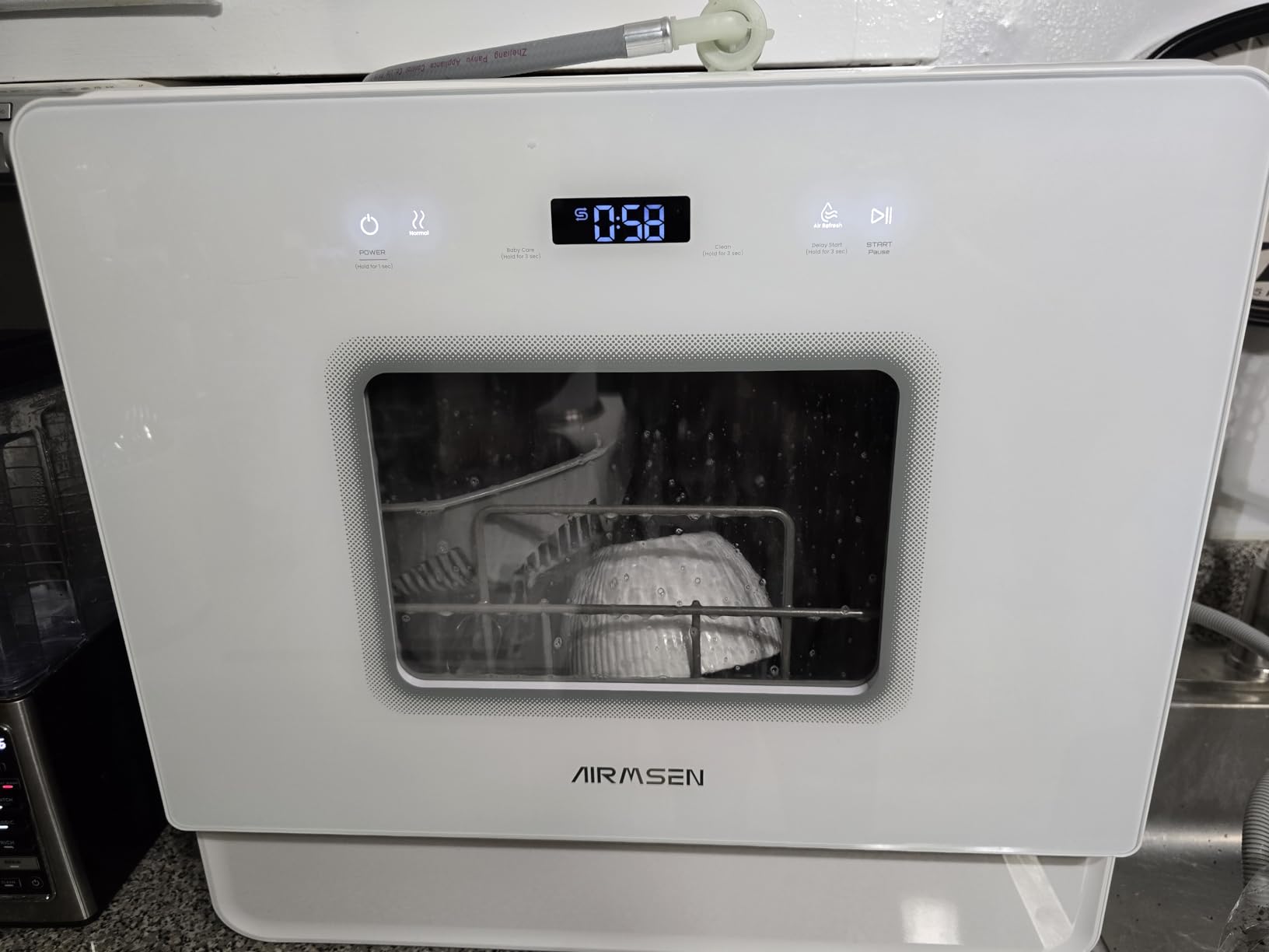 AIRMSEN Large Slim Countertop Dishwasher with Complete 2-Level Rack - Customer Photo 2