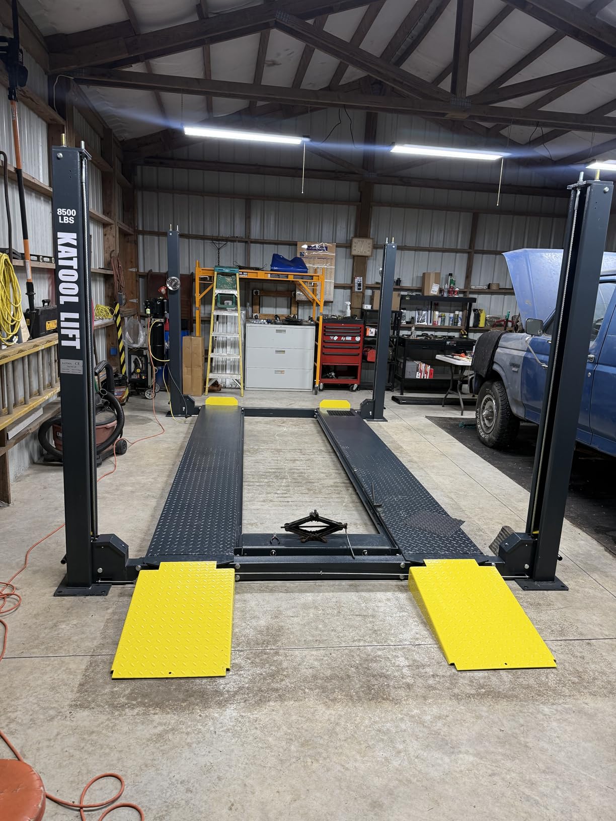 KATOOL 8500 lbs 4 Post Car Lift with Casters Kits Extra Tall Extra Long Extra Wide 4-Post Portable Storage Service Lift Home Parking Lift Customer Review KATOOL 8500 lbs 4 Post Car Lift with Casters Kits Extra Tall Extra Long Extra Wide 4-Post Portable Storage Service Lift Home Parking Lift - Customer Photo 1