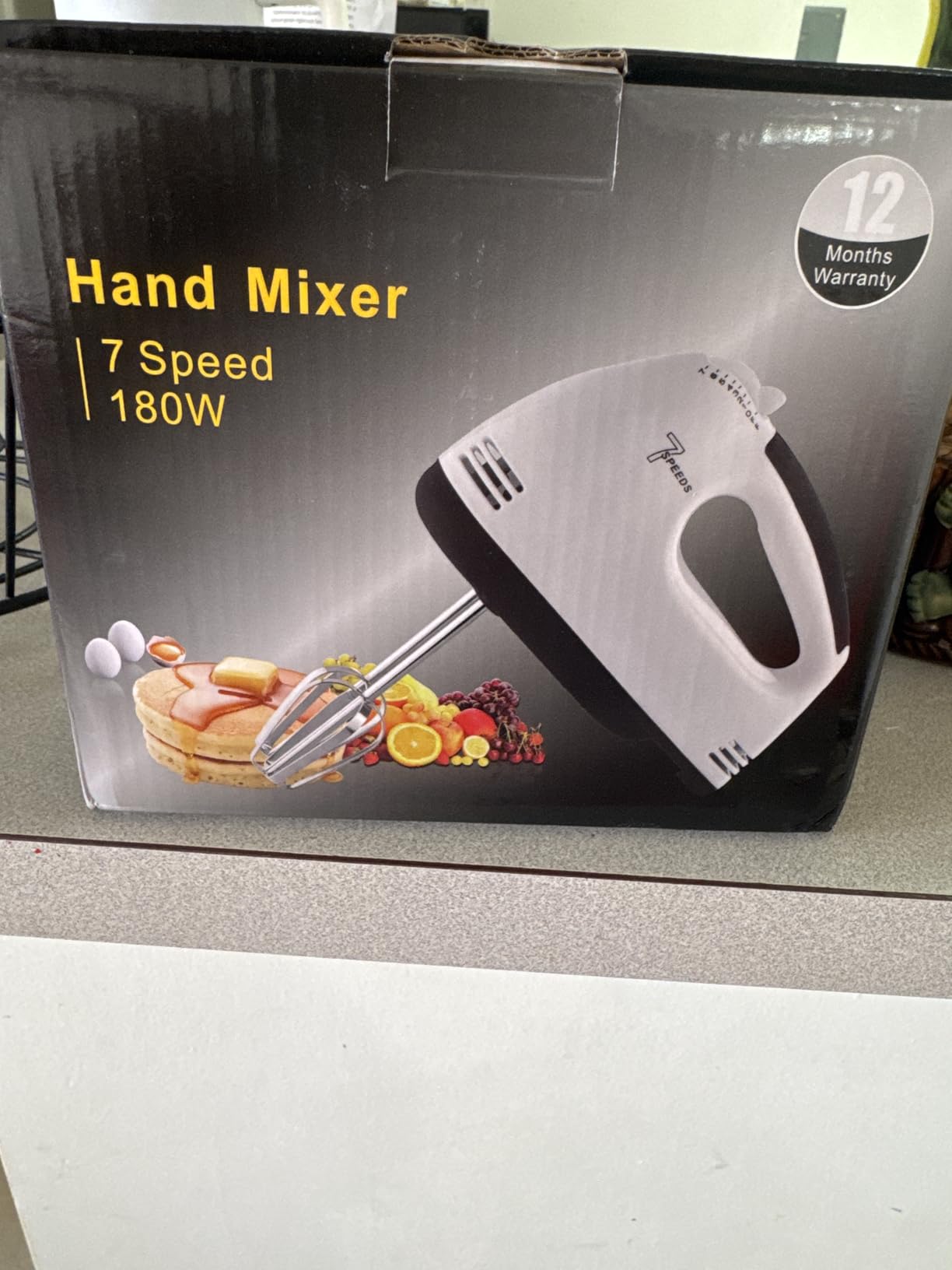 Electric Hand mixer - 7 Adjustable Speed 180W Handheld Mixer Electric Whisk with 5 Stainless Steel Accessories, Turbo Boost/Self-Control Speed + Eject Button Food Beater for Cakes Eggs - Customer Photo 1