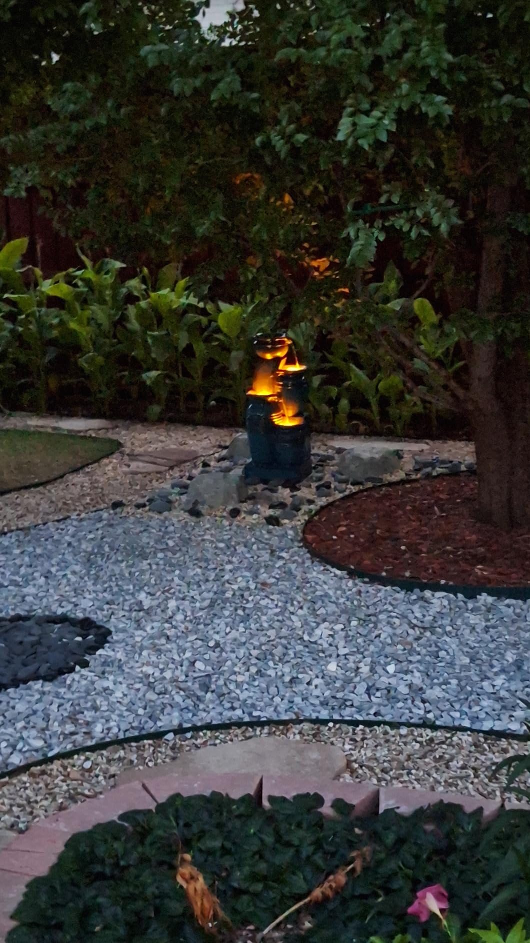 Teamson Home 28.74 in. 4-Tier Cascading Bowl Solar-Powered Water Fountain with LED Lights for Gardens, Landscaping, Patios, Balconies, Lawns, Blue customer photo 2