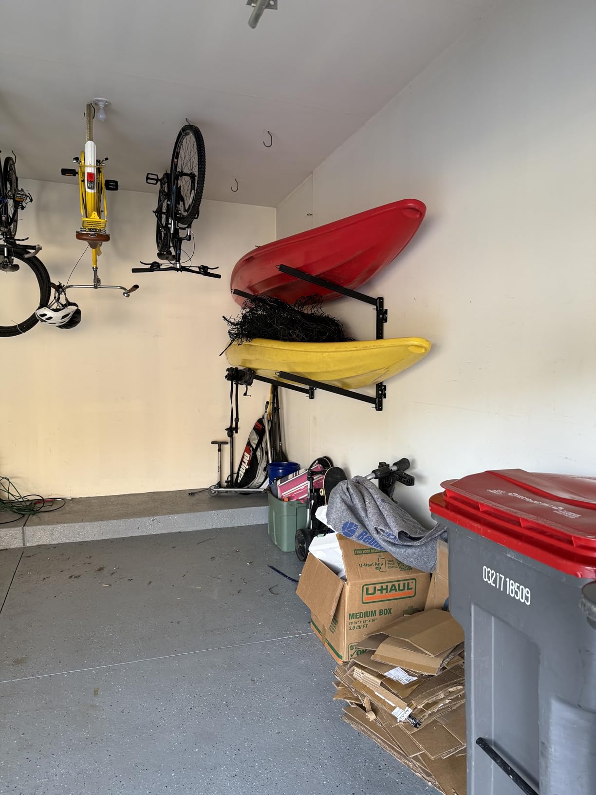 StoreYourBoard G-Kayak Wall Rack – Heavy-Duty Outdoor Kayak Rack for 2 Boats, Adjustable Storage Wall Mount Hanger, Space-Saving Outdoor Storage for Kayak Wall Mount - Holds 200 lbs - Silver - Customer Photo 2
