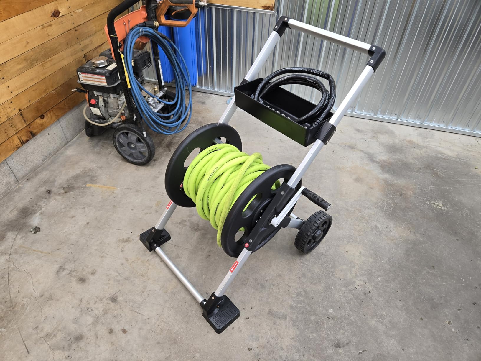 Liberty Garden 304 Explorer Two Wheel Hose Reel Cart, Aluminum, Holds 250-feet of 5/8 Liberty Garden 304 Explorer Two Wheel Hose Reel Cart, Aluminum, Holds 250-feet of 5/8