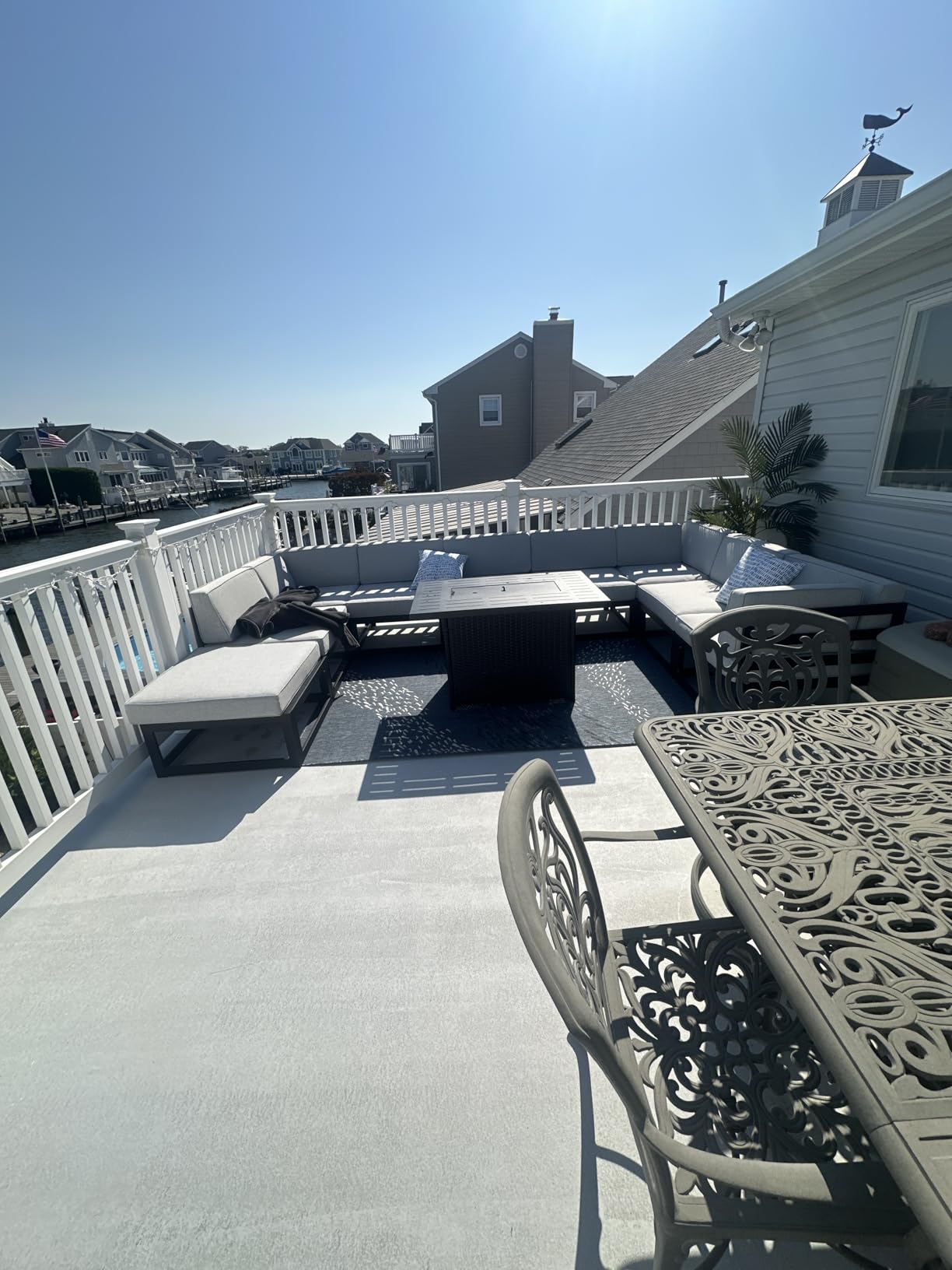 LayinSun Large Aluminum Patio Furniture Set with Fire Pit Table, 11 Pieces Modern Outdoor Conversation Set Sectional Metal Sofa Set with Olefin Cushion Customer Review LayinSun Large Aluminum Patio Furniture Set with Fire Pit Table, 11 Pieces Modern Outdoor Conversation Set Sectional Metal Sofa Set with Olefin Cushion - Customer Photo 1