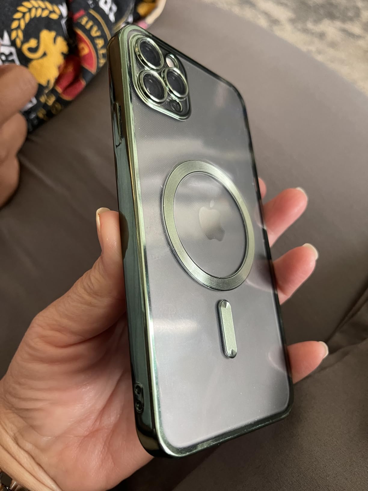 Magnetic Clear Case for iPhone 11 with Full Camera Lens Protection,Compatible with MagSafe,Plating Soft TPU Phone Case,Anti-Scratch Shockproof Slim Cover for Women Gilrs Men - Sliver - Customer Photo 1