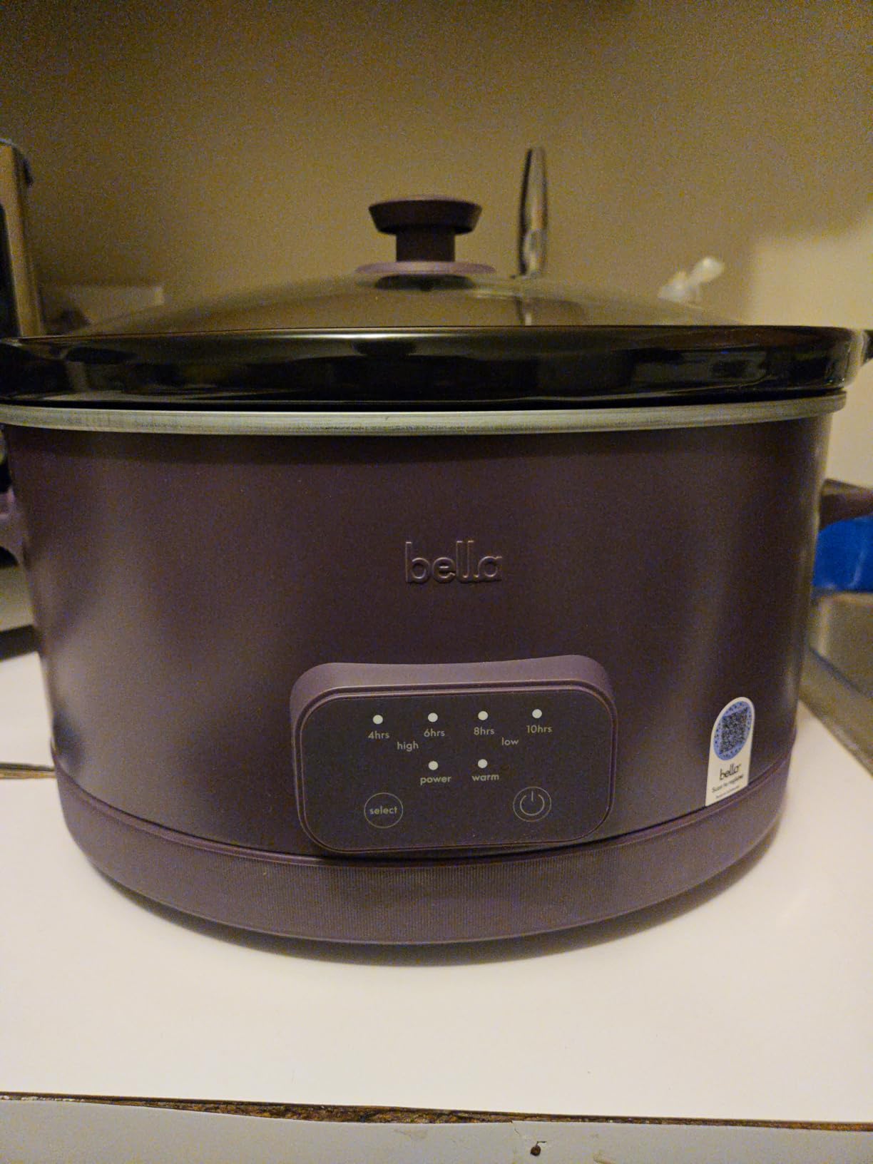 bella 6.0 Qt Programmable Slow Cooker, Ceramic Nonstick Coating, Adjustable Temperature & Cooking Times, Dishwasher Safe Stoneware Pot & Tempered Glass Lid, Tangle Free Cord Wrap, Oatmilk - Customer Photo 1