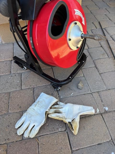 VEVOR 50FT x 1/2Inch Sewer Snake Cleaning Machine on 4 Wheels Electri Drain Auger with 4 Cutters & Foot Switch for 1''-4'' Pipes, Red, Black Customer Review VEVOR 50FT x 1/2Inch Sewer Snake Cleaning Machine on 4 Wheels Electri Drain Auger with 4 Cutters & Foot Switch for 1''-4'' Pipes, Red, Black - Customer Photo 1