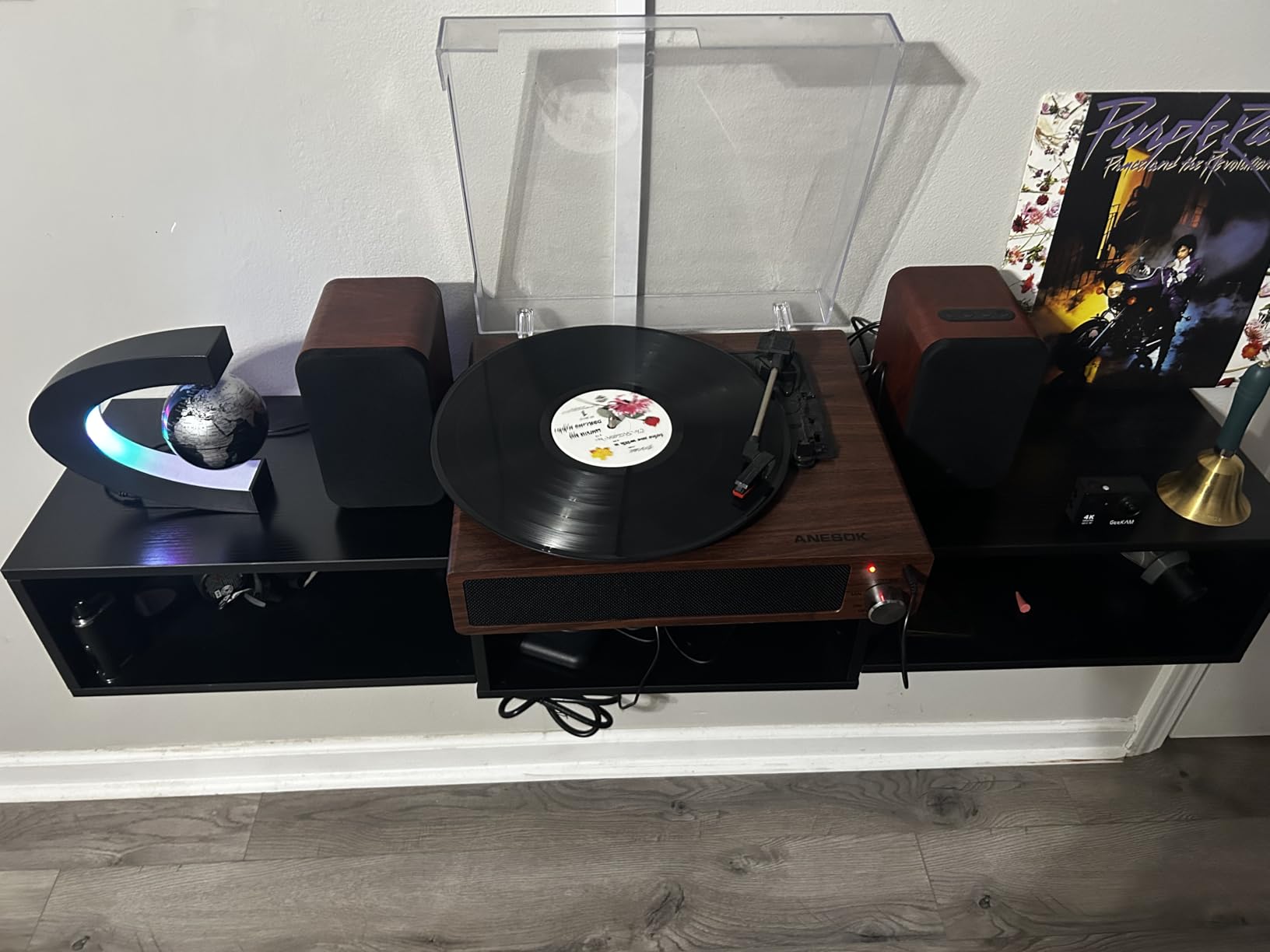 Powered Bluetooth Bookshelf Speakers, 40W Record Player Speakers with 2.75 Inch Woofer, Stereo Speakers with Optical/AUX/TV-ARC Connection for Turntable, No Receiver or Amplifier Required - Customer Photo 2