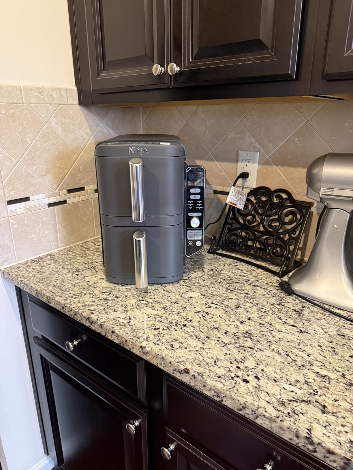 Ninja Air Fryer, 10QT DoubleStack XL 2-Basket, Compact Design, Cooks 5lb Whole Chicken, Feeds Up to 8 People, 6-in-1 Air Fryer, Roast, Bake & More, Dishwasher Safe Parts, Grey, SL401 customer photo 2
