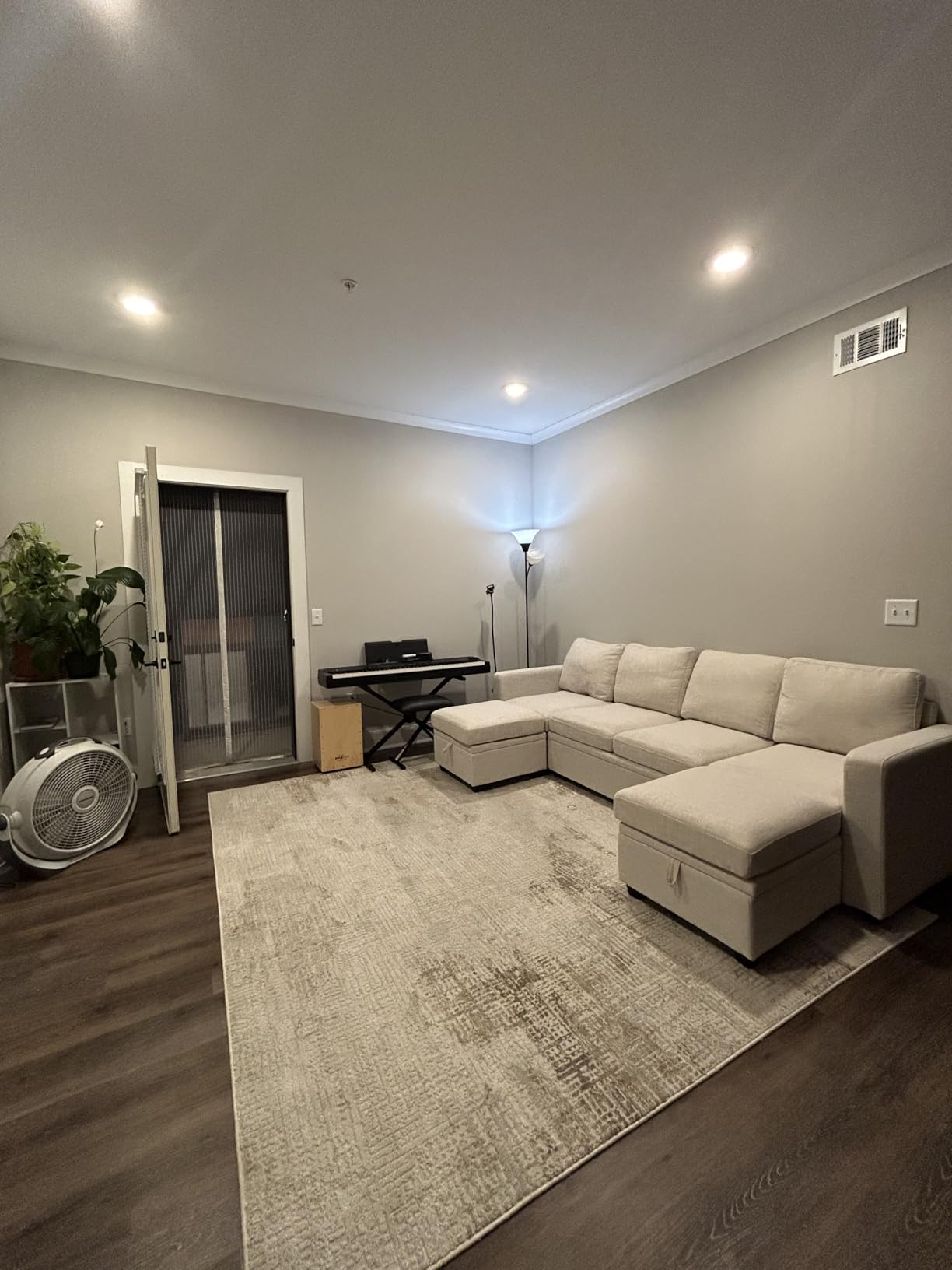 HONBAY Modular Sectional Sleeper Sofa with Pull Out Bed, L Shaped Couch with Storage Seat, Convertible Sectional Couches for Living Room, Beige - Customer Photo 1
