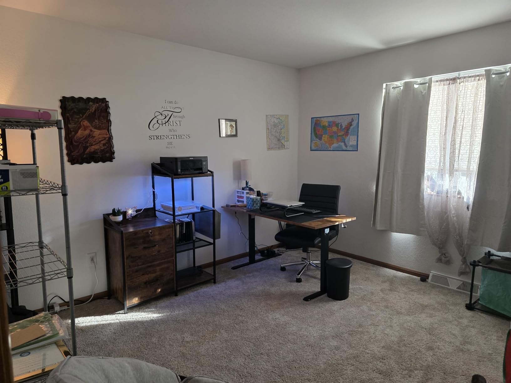 Agilestic Electric Standing Desk, L-Shaped 55 Inches Height Adjustable Desk, Sit and Stand up for Work Office Home, Ergonomic Rising Computer Table for Home Office with Splice Board, Rustic Brown - Customer Photo 2
