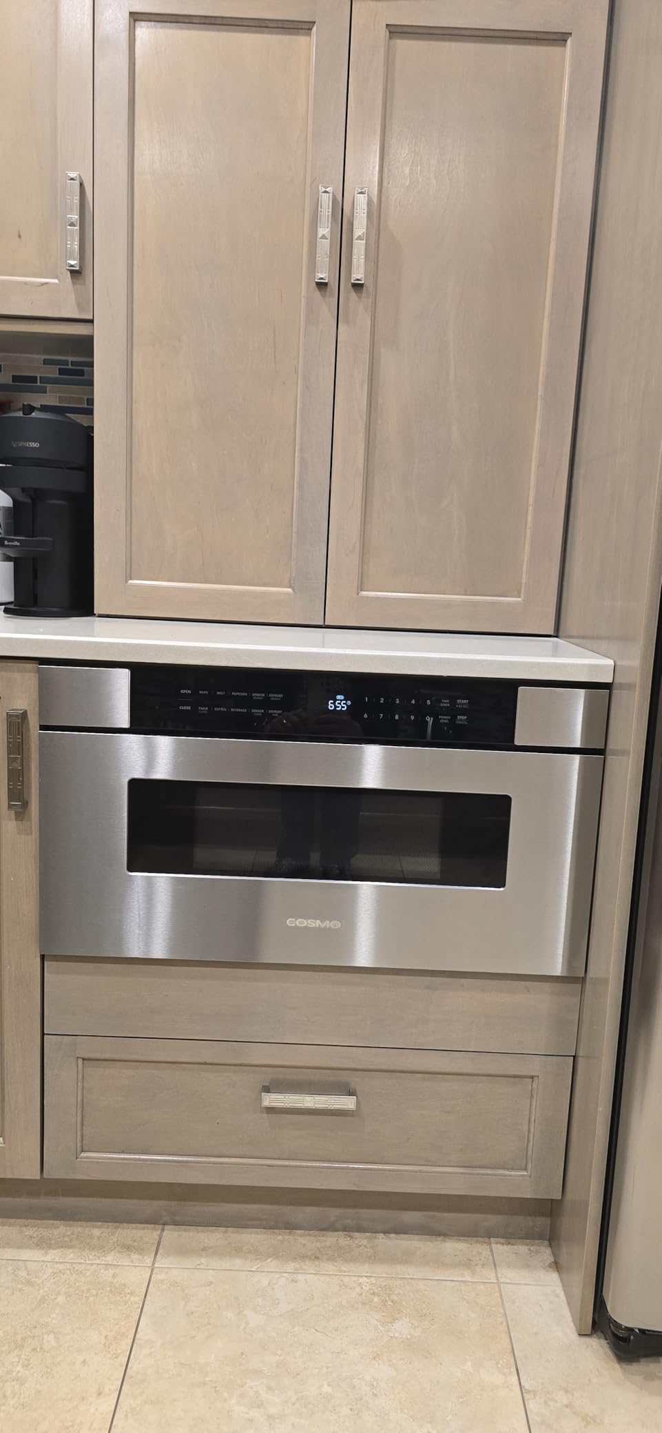 COSMO COS-MWD3012NHSS 30 in. Haven Collection 1.2 cu. ft. Built-in Microwave Drawer, Presets, Touch Controls, Defrosting Rack, Stainless Steel Customer Review COSMO COS-MWD3012NHSS 30 in. Haven Collection 1.2 cu. ft. Built-in Microwave Drawer, Presets, Touch Controls, Defrosting Rack, Stainless Steel - Customer Photo 2