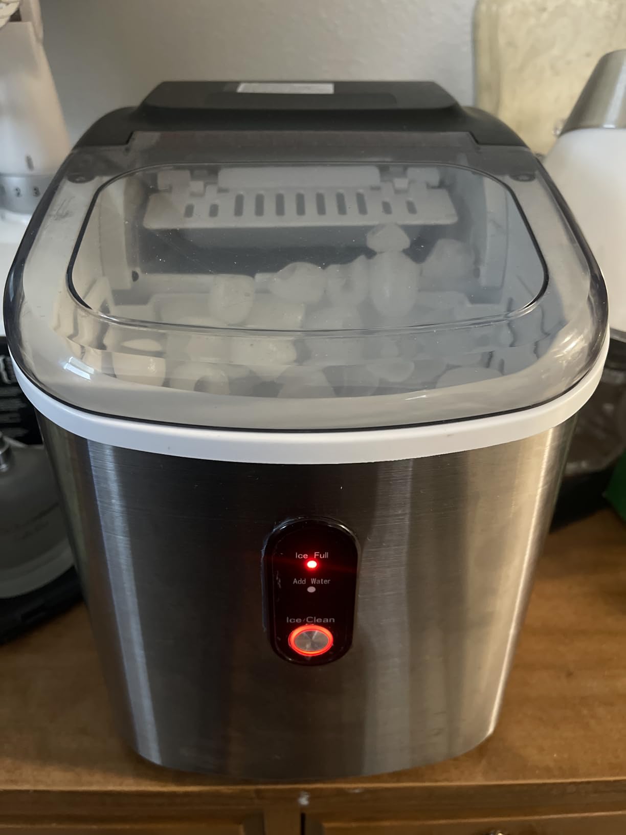 EUHOMY Ice Maker Countertop, Portable Ice Machine with Carry Handle, 26.5lbs Per Day, 9 Cubes in 6 Mins, Auto-Cleaning, with Basket and Scoop, for Home, Kitchen, Camping, RV (Silver) Customer Review EUHOMY Ice Maker Countertop, Portable Ice Machine with Carry Handle, 26.5lbs Per Day, 9 Cubes in 6 Mins, Auto-Cleaning, with Basket and Scoop, for Home, Kitchen, Camping, RV (Silver) - Customer Photo 3