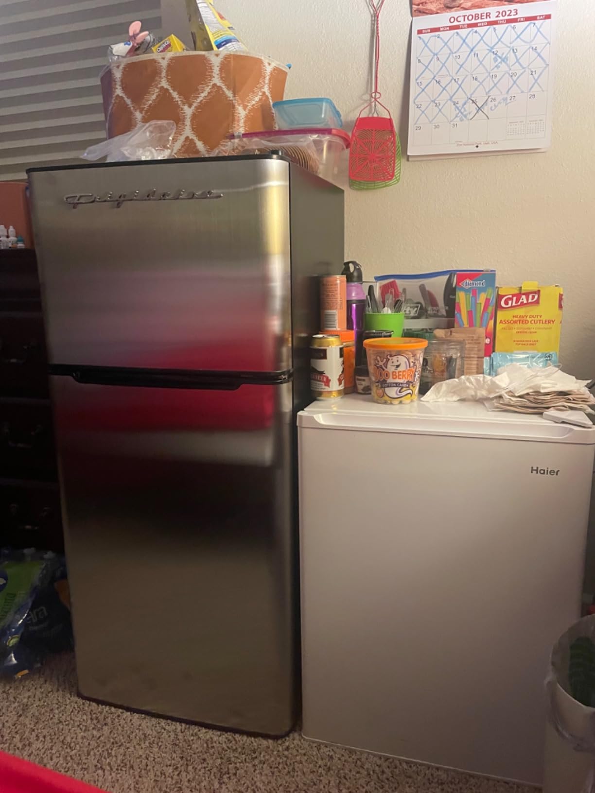 Frigidaire, 2 Door Apartment Size Refrigerator with Freezer, 7.5 cu ft, Adjustable Spill-Proof Shelves, Door & Crisper Bins, Platinum Silver, Garage Ready - Customer Photo 2