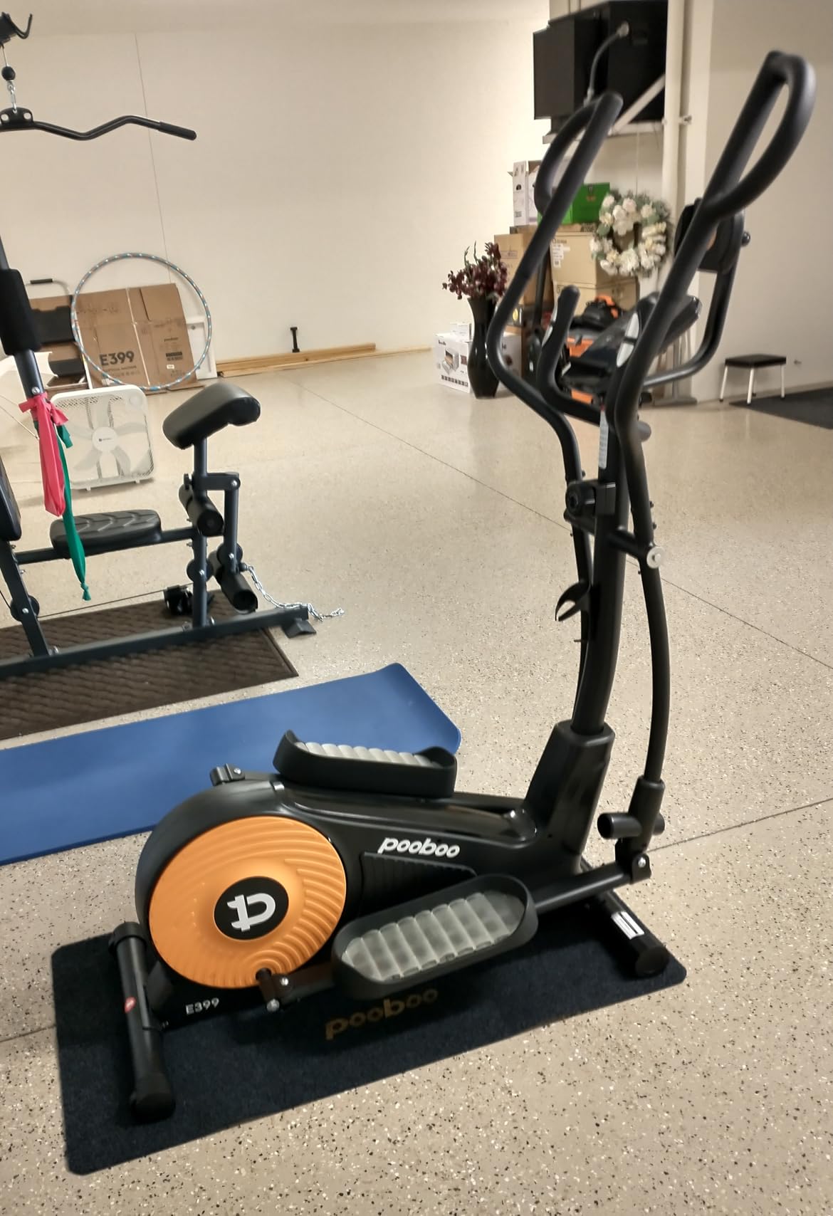pooboo Elliptical Machine, Elliptical Exercise Machine with 16-Level Resistance&Hyper-Quiet Magnetic Driving System, Elliptical Machine for Home with LCD Monitor&15.5IN Stride, 350LBS Weight Capacity - Customer Photo 1
