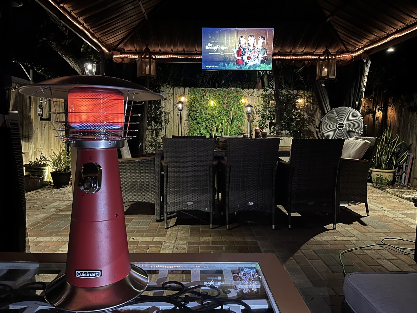 Cuisinart Portable Tabletop Patio Heater, 11,000 BTU Outdoor Propane Heater with Safety Tilt Switch and Adjustable Heat, Burner Screen Guard, 30 sq. Foot Heat Range, Gray Customer Review Cuisinart Portable Tabletop Patio Heater, 11,000 BTU Outdoor Propane Heater with Safety Tilt Switch and Adjustable Heat, Burner Screen Guard, 30 sq. Foot Heat Range, Gray - Customer Photo 1