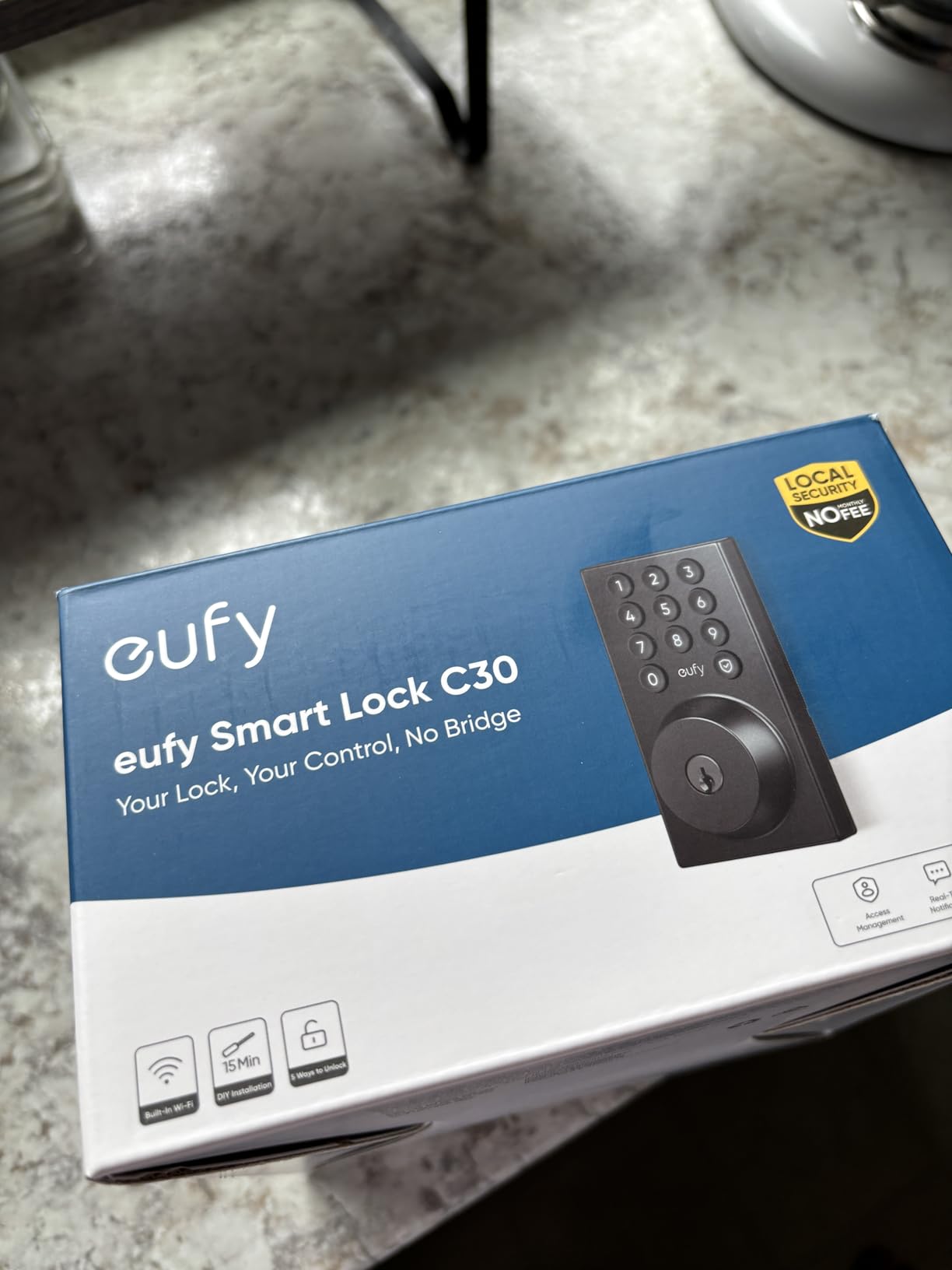 eufy Security Smart Lock C30, Keyless Entry Door Lock, Built-in WiFi Keypad Deadbolt for Front Door, No Bridge Required, Easy Installation, App Remote Control, Reliable Power, BHMA Grade 3 - Customer Photo 2