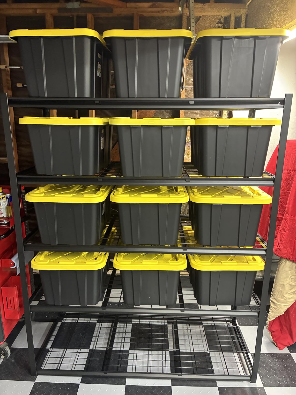 Sterilite 6-Pack Industrial Tote, Plastic Storage Container Bins with Lids, 27 Gallon - Heavy-Duty Organizing Containers for Closet, Bathroom, and Office - Customer Photo 2