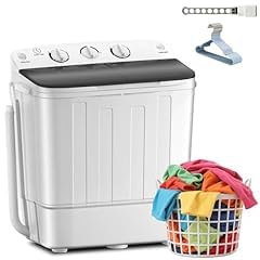 Portable Twin Tub 18lbs Washing Machine with Drying Rack and 10 Hangers, 11lbs Washer Mini Compact Laundry Machine with 7lbs Spinner, Semi-automatic Washer Combo for Dorms, Apartment - Customer Photo 1