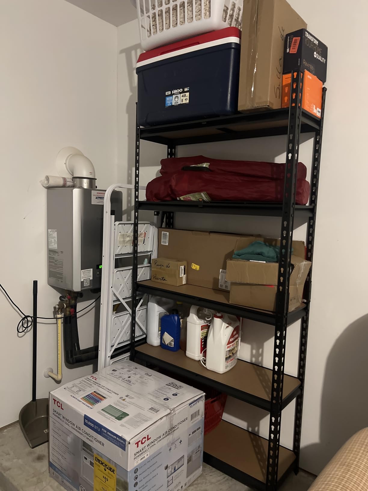 REIBII 2200LBS Storage Shelves 5 Tier Garage Shelving Heavy Duty Adjustable Garage Shelves, Utility Rack Shelf, Shelving Units for Storage Warehouse Pantry Closet, 35.5