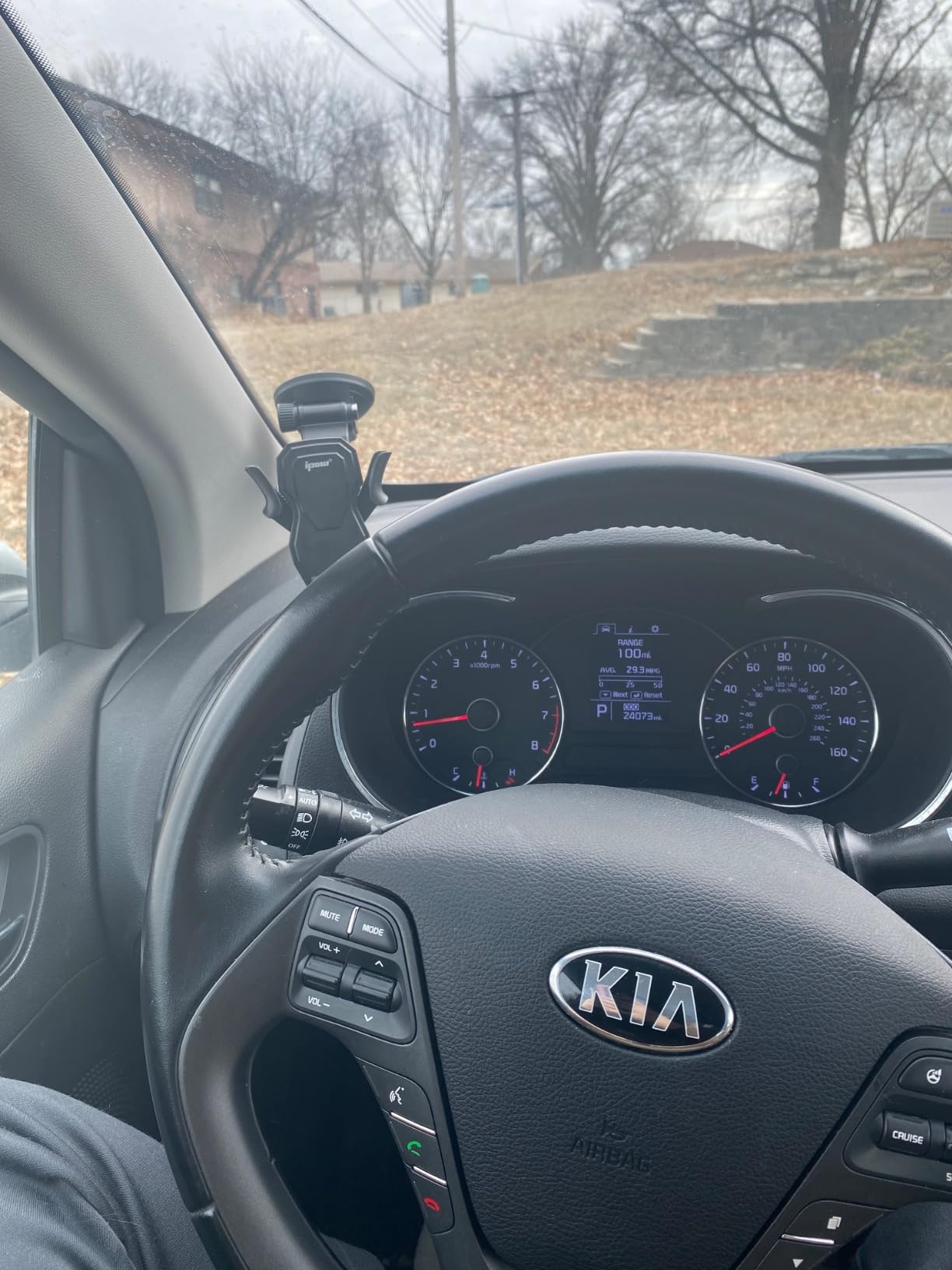 IPOW Car Dashboard Phone Clip Holder, 360 Degrees Rotation Dash Steering Wheel Phone Clamp Mount Compatible with iPhone 15 14 13 Pro Max and 4-7 Inch Smartphones (NOT Universal - Please Check) Customer Review IPOW Car Dashboard Phone Clip Holder, 360 Degrees Rotation Dash Steering Wheel Phone Clamp Mount Compatible with iPhone 15 14 13 Pro Max and 4-7 Inch Smartphones (NOT Universal - Please Check) - Customer Photo 1