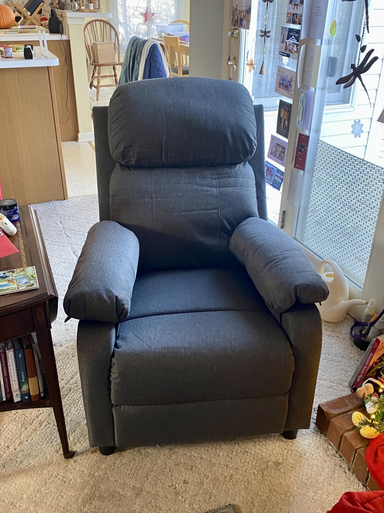 Recliner Chair, 360 Swivel Rocker Chair for Adults, Small Rocking Recliner Chair for Small Spaces, Upholstered Fabric Glider Recliner Nursery Chair with Side Pockets for Living Room, Nursery Customer Review Recliner Chair, 360 Swivel Rocker Chair for Adults, Small Rocking Recliner Chair for Small Spaces, Upholstered Fabric Glider Recliner Nursery Chair with Side Pockets for Living Room, Nursery - Customer Photo 1