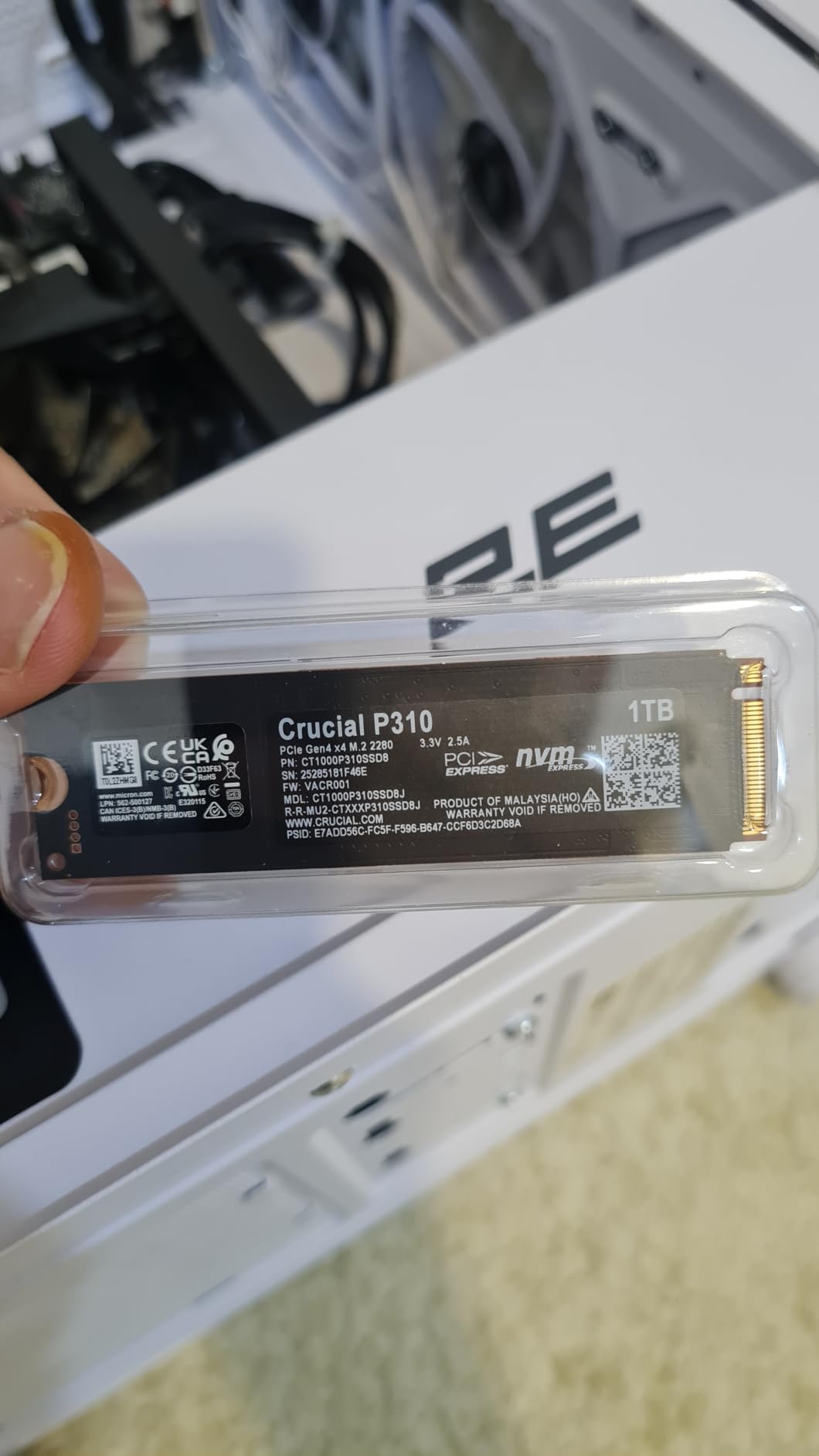 Crucial P310 500GB SSD, PCIe Gen4 NVMe M.2 2280, Up to 6,600MB/s, for Laptop, Desktop (PC), & Handheld Gaming Consoles, Includes Acronis Data Recovery Software, Solid State Drive - CT500P310SSD801 customer photo 1