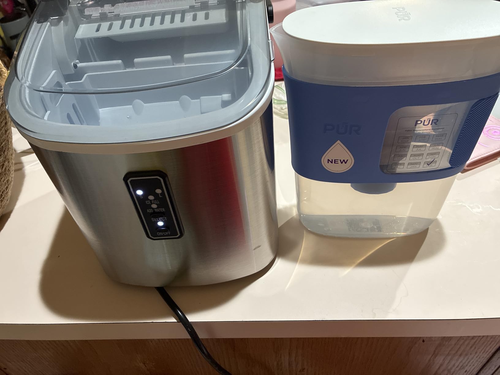EUHOMY Ice Maker Countertop, 9 Cubes Ready in 6 Mins, 26lbs/24H, Self-Cleaning, Portable Ice Maker Machine with Carry Handle, Basket and Scoop, 2 Sizes of Bullet Ice for Home, Kitchen, Office Customer Review EUHOMY Ice Maker Countertop, 9 Cubes Ready in 6 Mins, 26lbs/24H, Self-Cleaning, Portable Ice Maker Machine with Carry Handle, Basket and Scoop, 2 Sizes of Bullet Ice for Home, Kitchen, Office - Customer Photo 1
