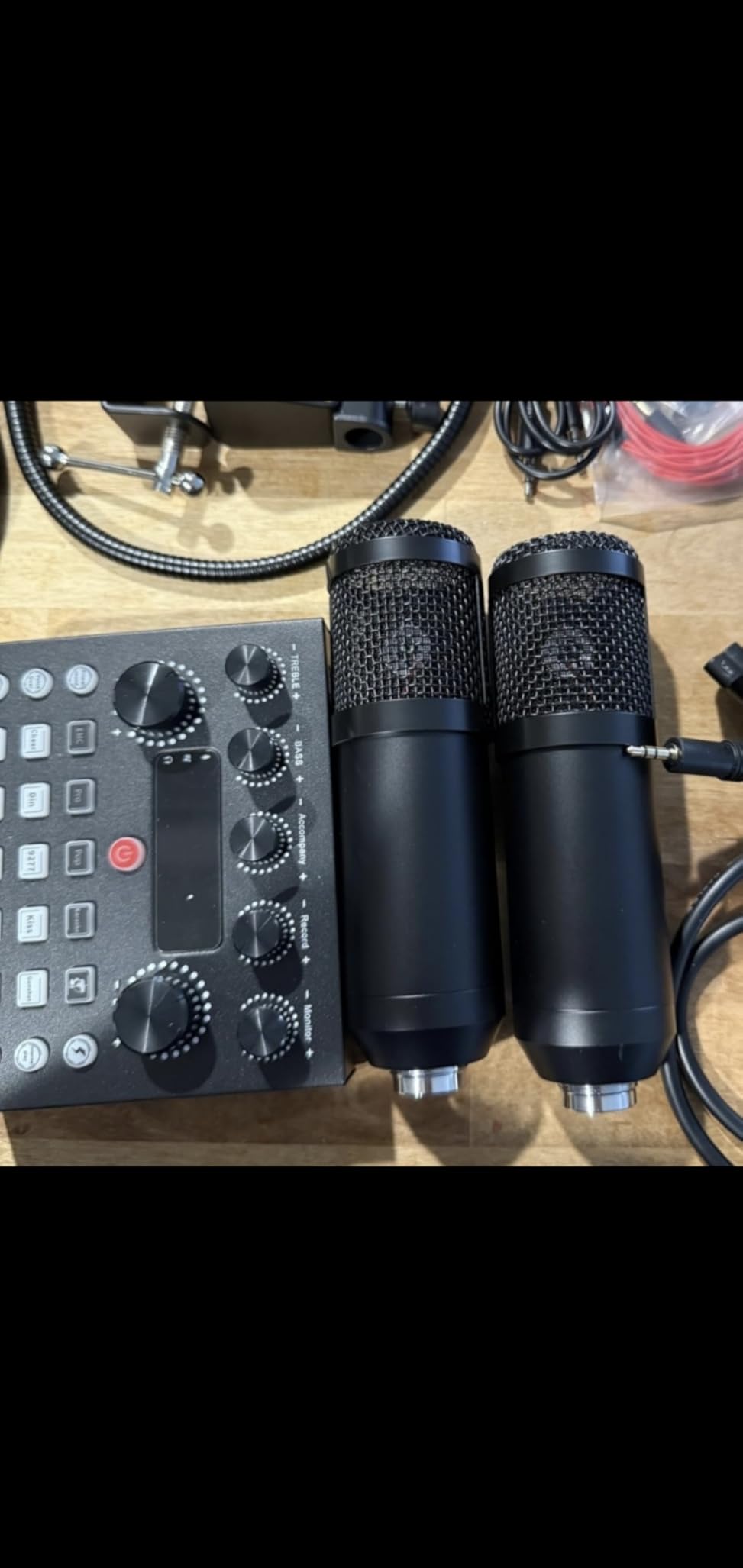 Podcast Equipment Bundle for 2, Audio Interface with Voice Changer Condenser Microphones for Gamer, All-in-One Audio Mixer Perfect for Live Streaming, Singing, YouTube, Gaming customer photo 2