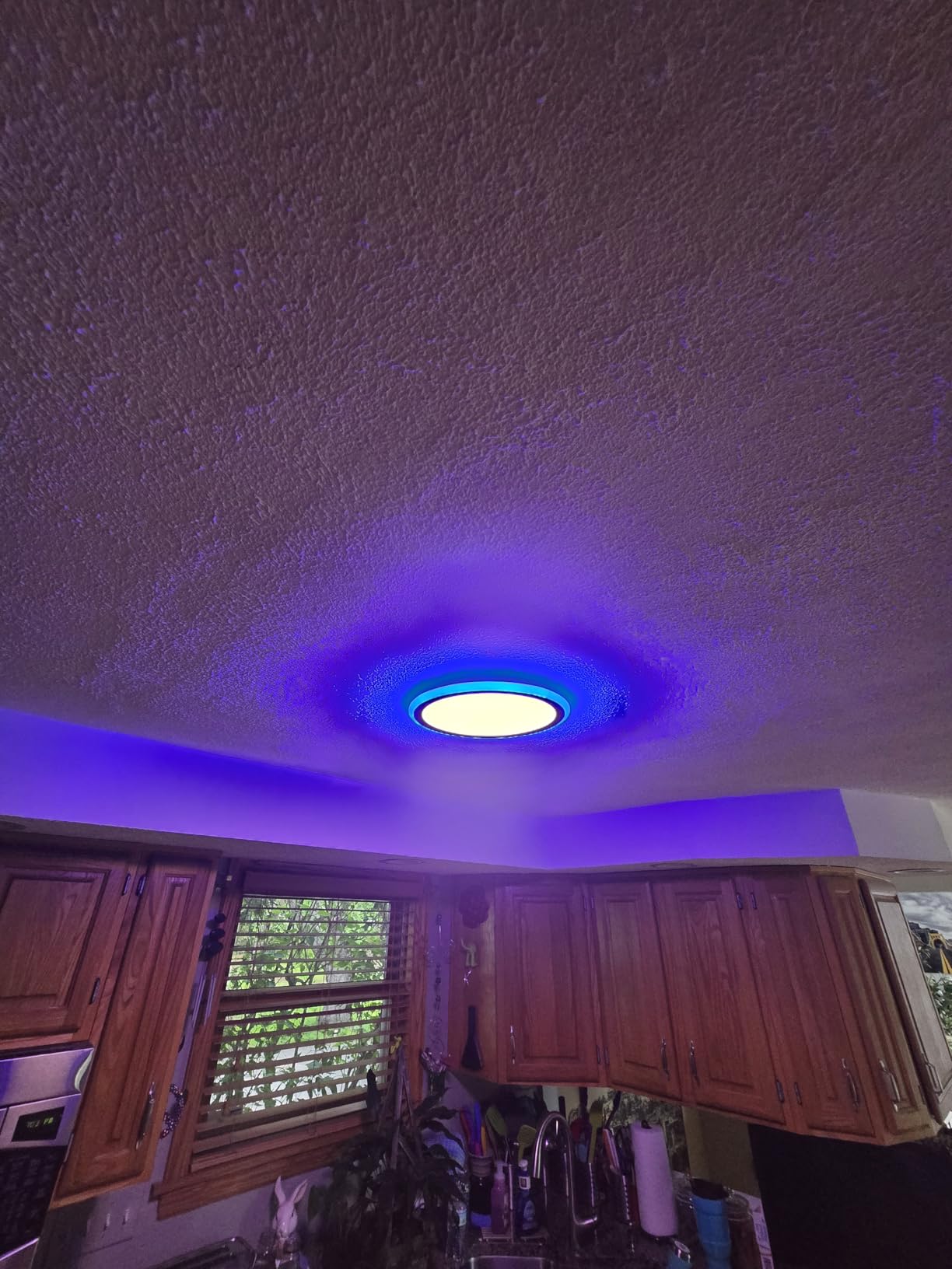 BLNAN Smart RGB LED Flush Mount Ceiling Light with Remote, 13 Inch 24W Dimmable Color Changing Low Profile Wired White Fixture, Works with Alexa Google Home App for Bedroom Living Kids Room Party Customer Review BLNAN Smart RGB LED Flush Mount Ceiling Light with Remote, 13 Inch 24W Dimmable Color Changing Low Profile Wired White Fixture, Works with Alexa Google Home App for Bedroom Living Kids Room Party - Customer Photo 2