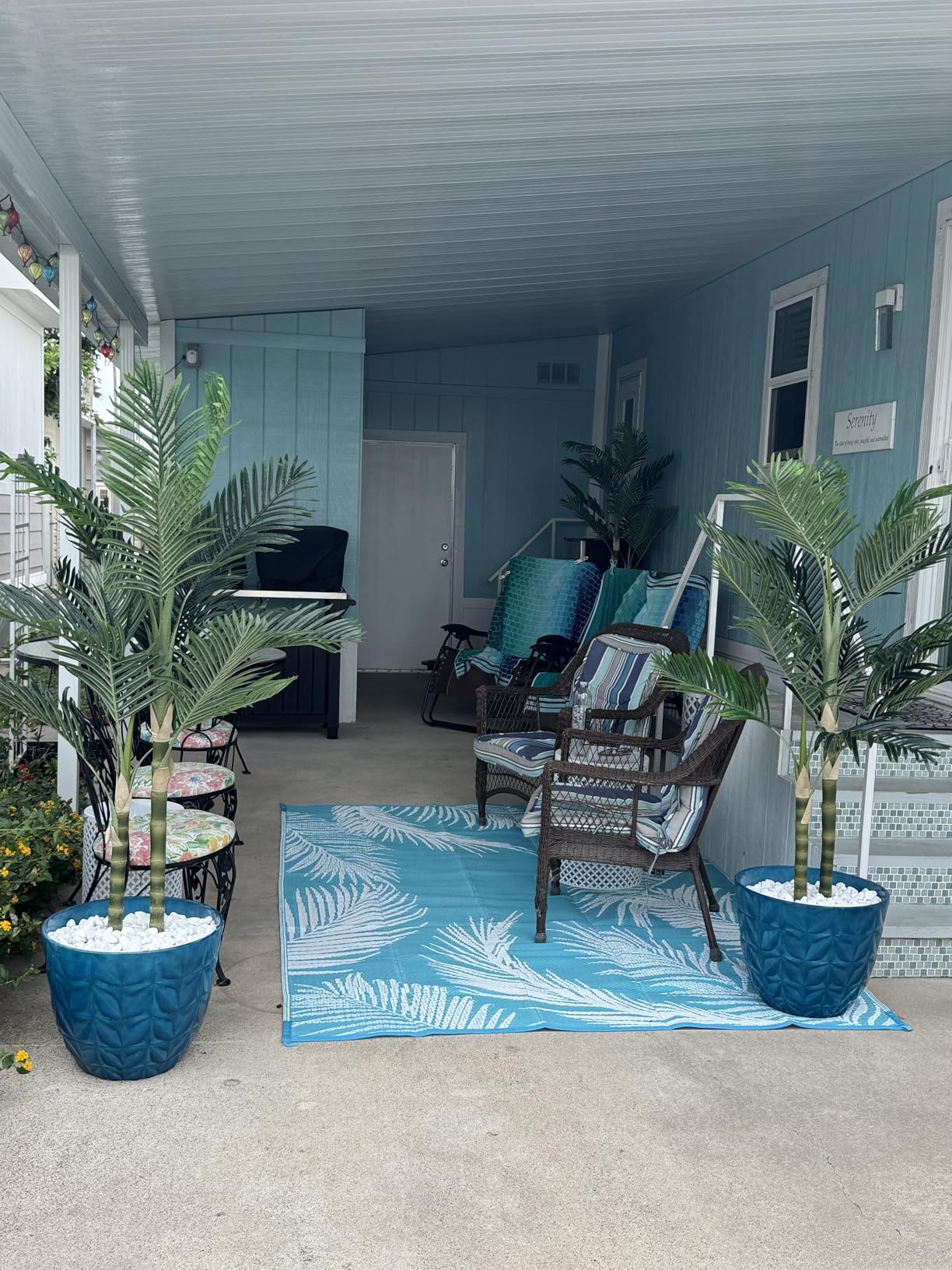 Pauwer Waterproof Outdoor Rug 5x8, Reversible Plastic Straw Patio Camping Rug, Indoor Outdoor RV Mat Carpet for Deck, Camper, Porch, Balcony, Backyard, Picnic, Leaf Brown Customer Review Pauwer Waterproof Outdoor Rug 5x8, Reversible Plastic Straw Patio Camping Rug, Indoor Outdoor RV Mat Carpet for Deck, Camper, Porch, Balcony, Backyard, Picnic, Leaf Brown - Customer Photo 2