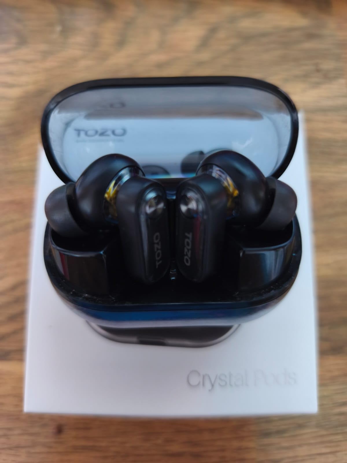 TOZO Crystal Pods Hybrid Active Noise Cancelling Wireless Earbuds, 10mm Drivers Deep Bass, 4 Mics Smart ENC AI Calls, Real-Time AI Translation, 32 EQ via App, Bluetooth 5.4, Crystal Design - Customer Photo 1