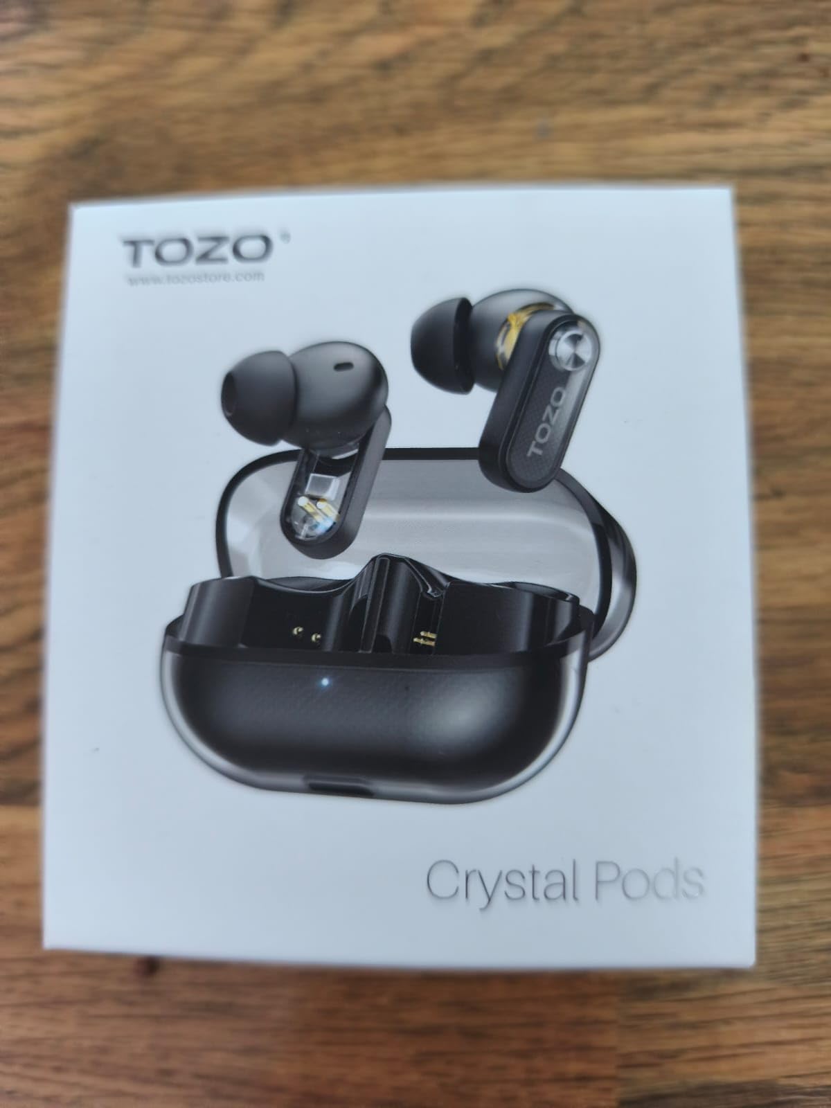 TOZO Crystal Pods Hybrid Active Noise Cancelling Wireless Earbuds, 10mm Drivers Deep Bass, 4 Mics Smart ENC AI Calls, Real-Time AI Translation, 32 EQ via App, Bluetooth 5.4, Crystal Design - Customer Photo 2