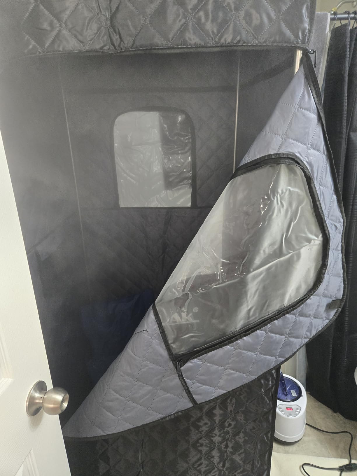 X-Vcak 2 Person Sauna, Extra Large Sauna Box, Portable Steam Sauna Tent with 2 Steamers, 2 Folding Chair, 71